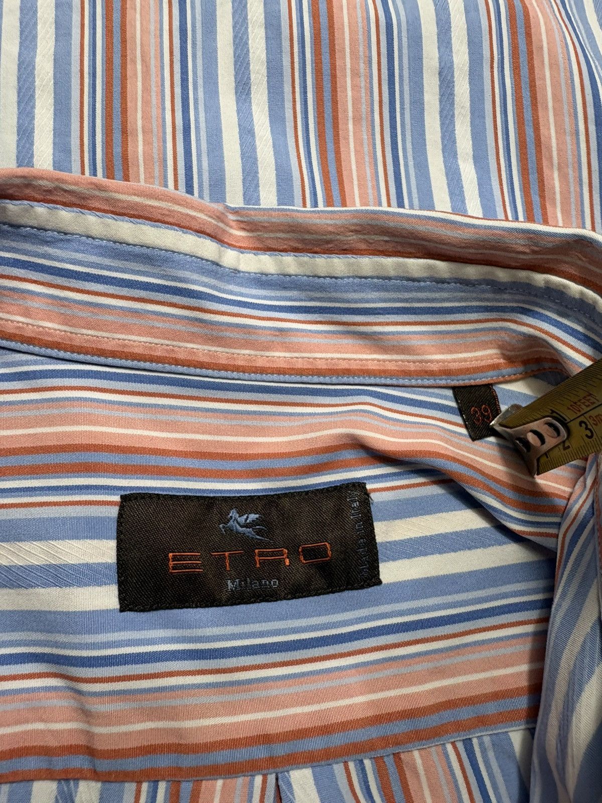 Etro Etro Milano Men's Multicolor Striped Shirt Short Sleeve Size US M / EU 48-50 / 2 - 12 Thumbnail