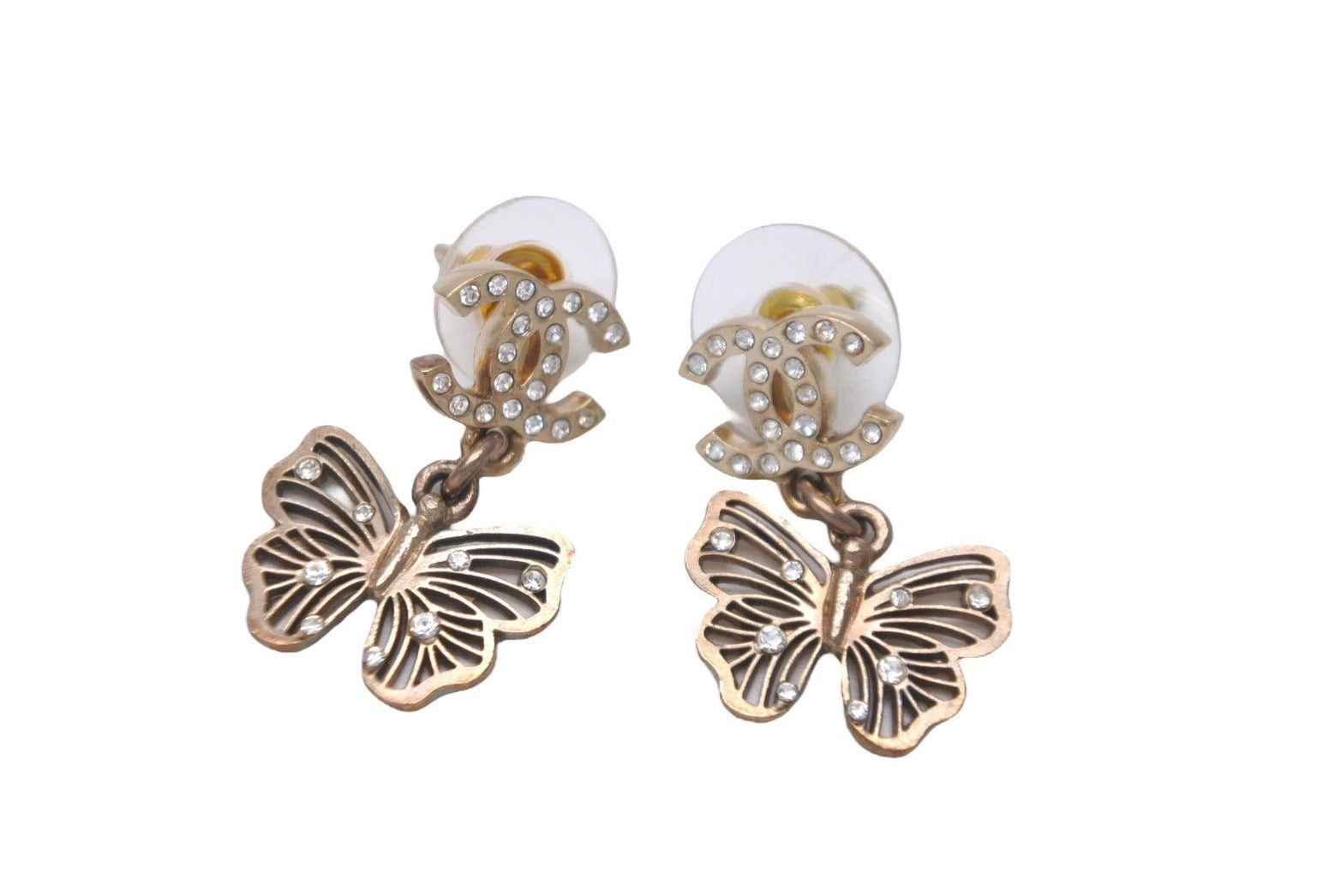 Chanel Chanel Earrings Butterfly Coco Mark Rhinestone Size ONE SIZE - 1 Thumbnail