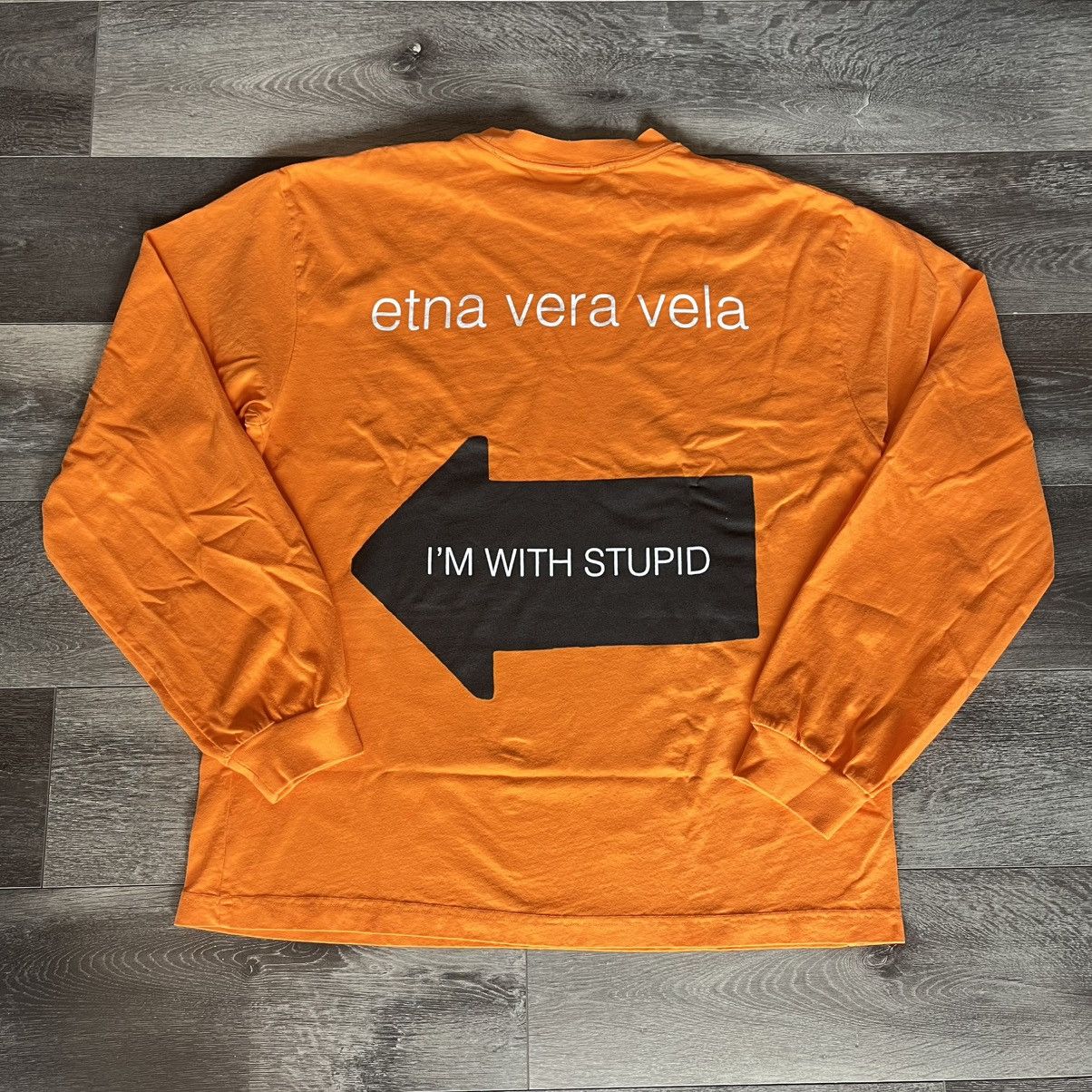 Drain Gang × Sad Boys Fakemink Etna Vera Vela I’m With Stupid Longsleeve Tee Shirt Size US XL / EU 56 / 4 - 2 Thumbnail