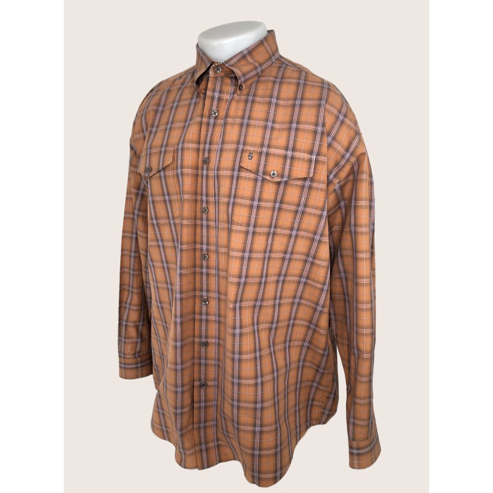 Stetson Stetson Shirt Mens 2XL Brown Embroidered Plaid Western Size US XXL / EU 58 / 5 - 1 Thumbnail