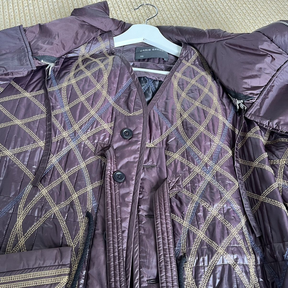 Craig Green Craig Green Embroidered Quilted jacket w Removable collar Size US XS / EU 42 / 0 - 4 Thumbnail