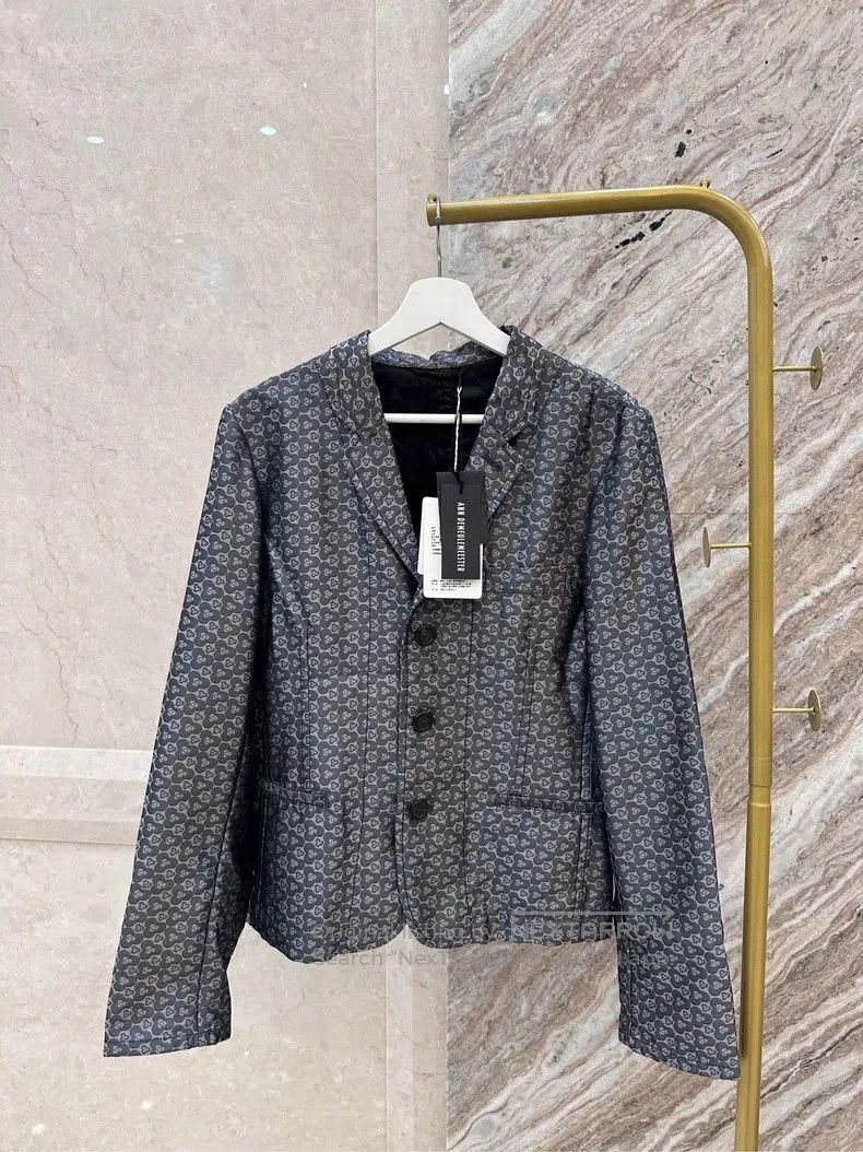 Ann Demeulemeester Ann Demeulemeester Silk Gray Pattern Blazer. Size US S / EU 44-46 / 1 - 3 Thumbnail