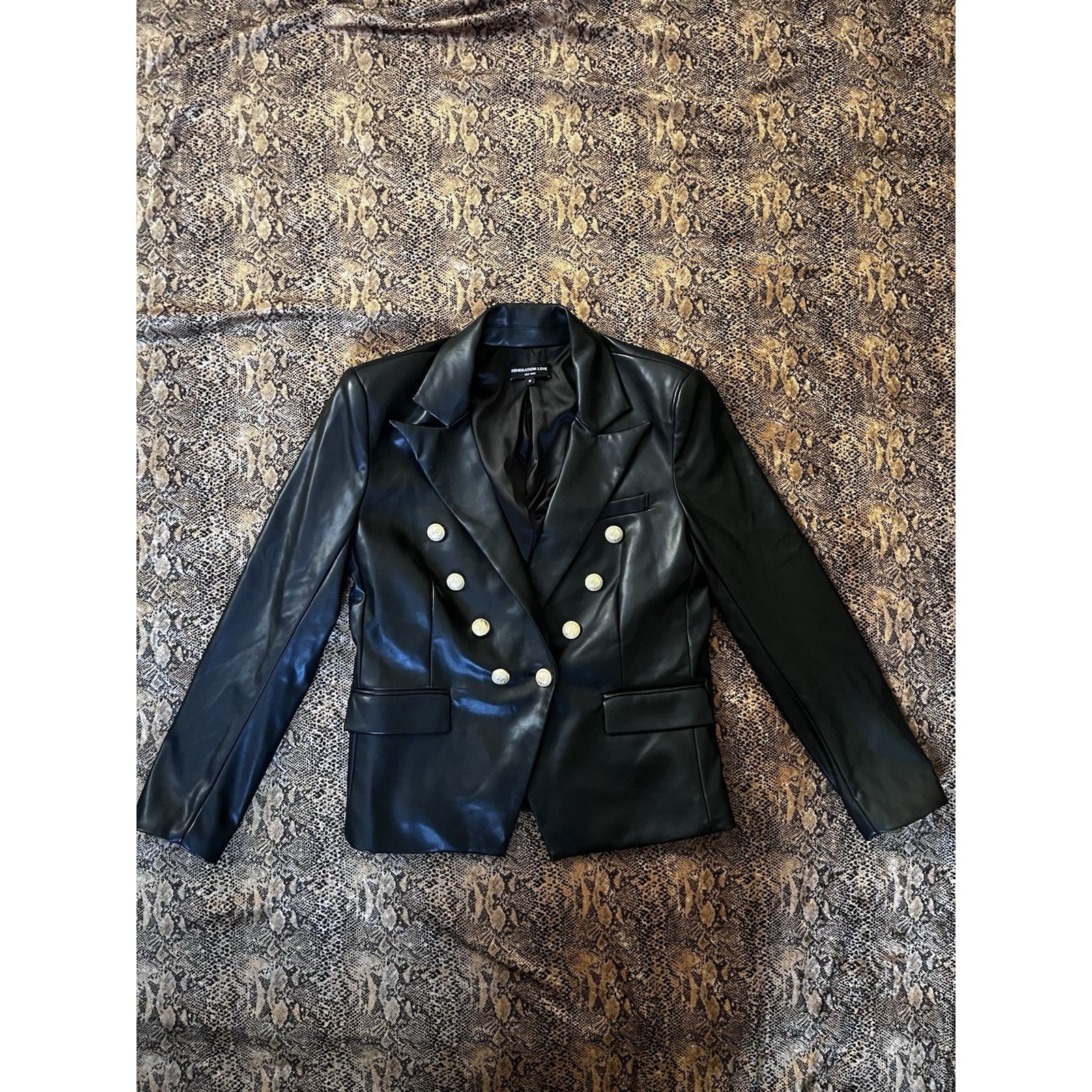 Generation Love Generation Love Delilah faux leather Blazer Gold Buttons M Size M / US 6-8 / IT 42-44 - 2 Thumbnail