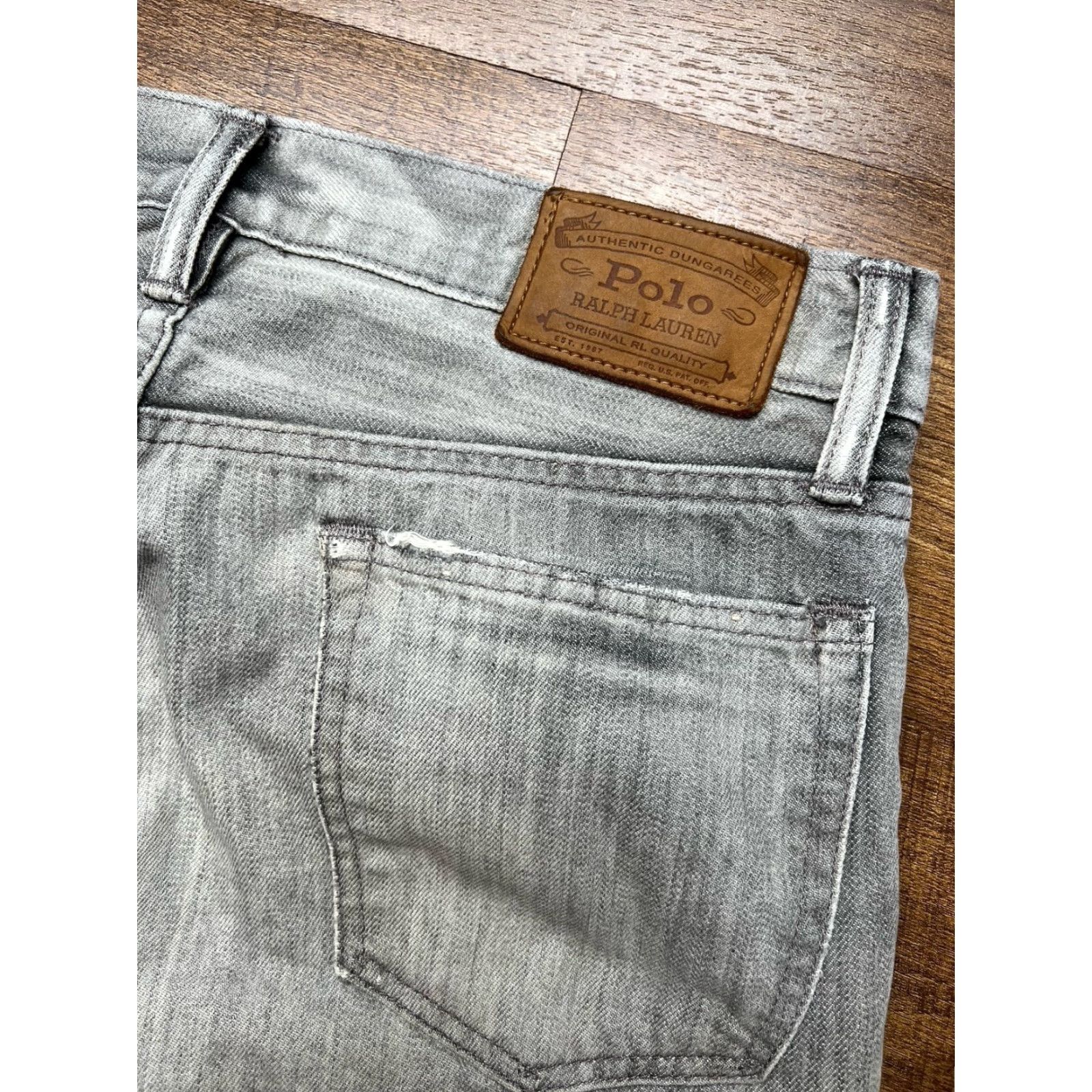Polo Ralph Lauren VINTAGE Polo Ralph Lauren Jeans Mens Gray Varick Slim Straight Selvedge Size 32X34 Size US XS / EU 42 / 0 - 5 Thumbnail