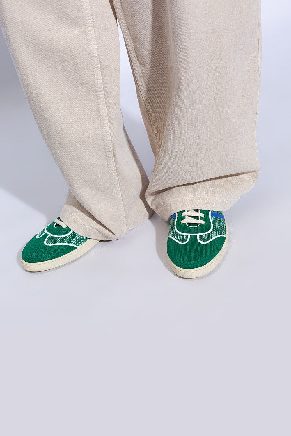 Salvatore Ferragamo o1s1rm0924 Panelled Low-Top Sneakers in Green Size US 12.5 / EU 45-46 - 2 Thumbnail