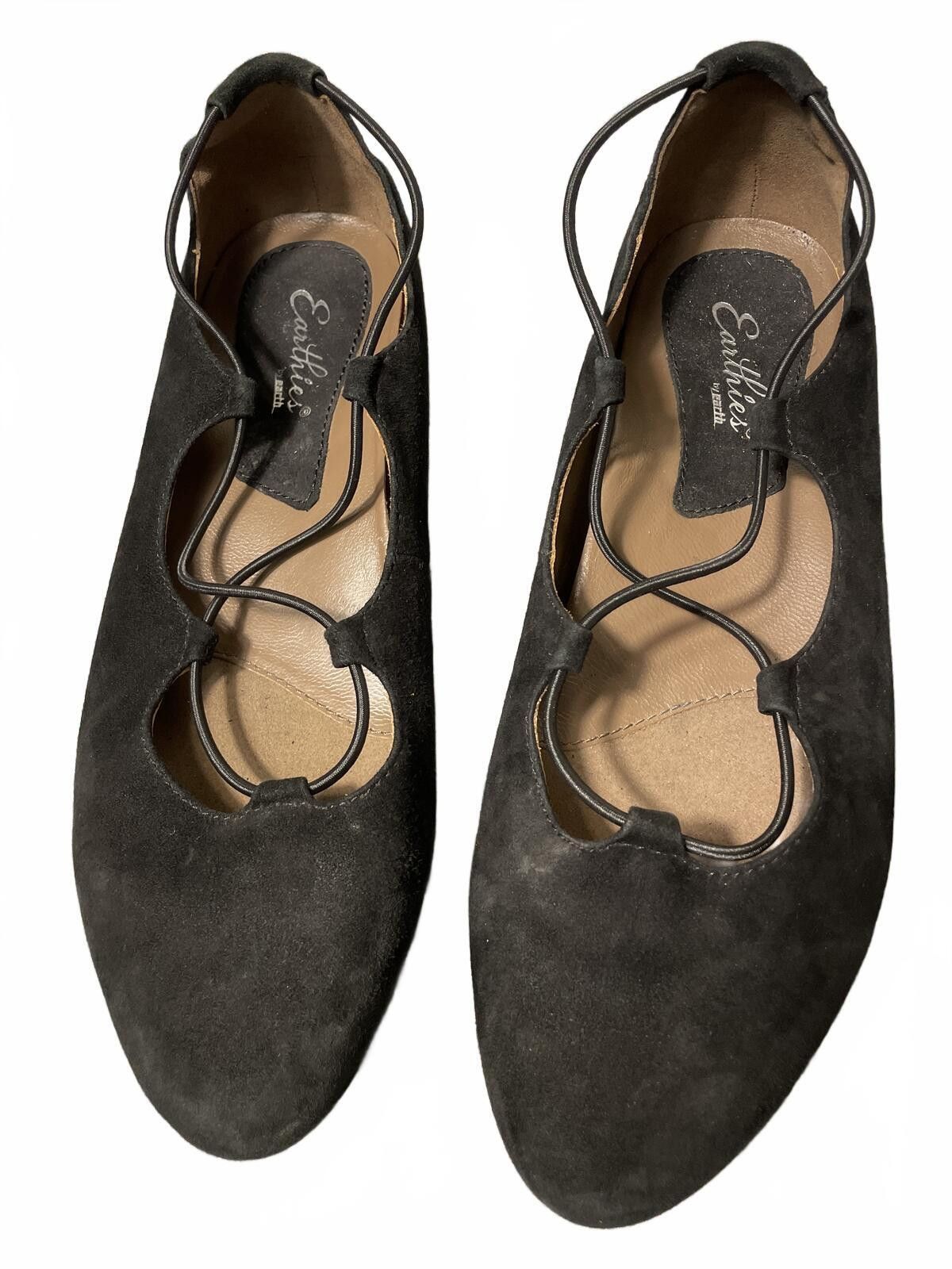 Other Earthies Suede Leather Flats Womens 10 Black Ballet Pointed Size US 10 / IT 40 - 1 Thumbnail