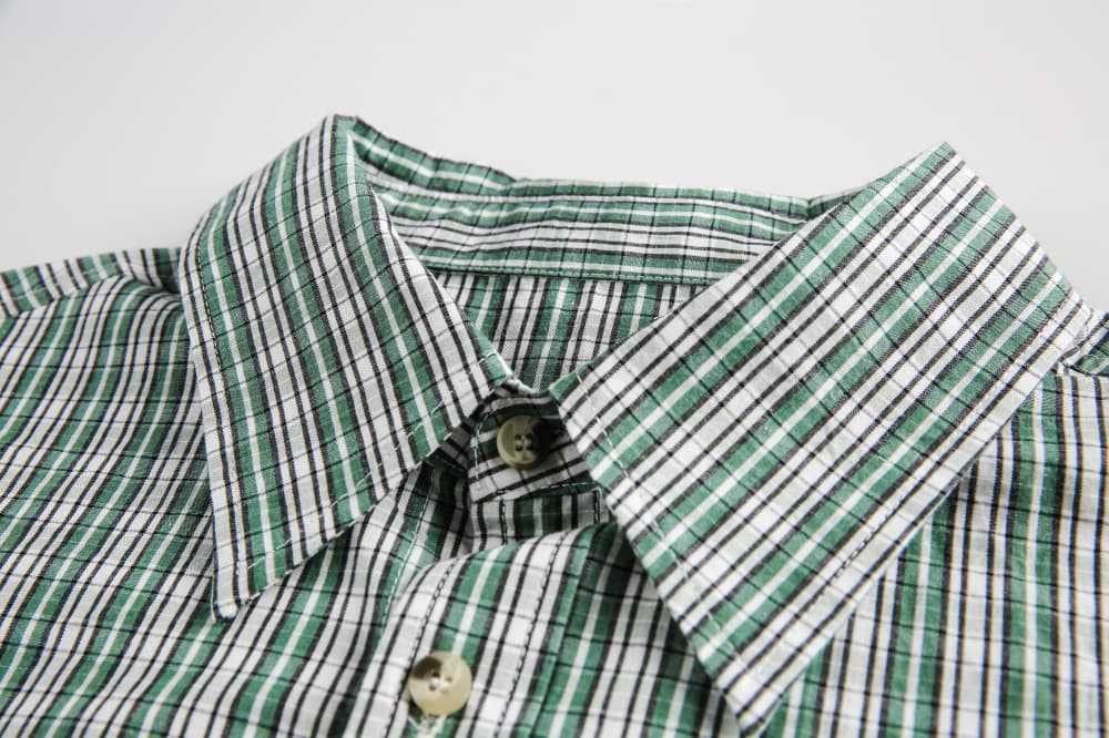 Japanese Brand × Vintage Japanese style loose men's lapel casual plaid shirt Size US M / EU 48-50 / 2 - 3 Thumbnail