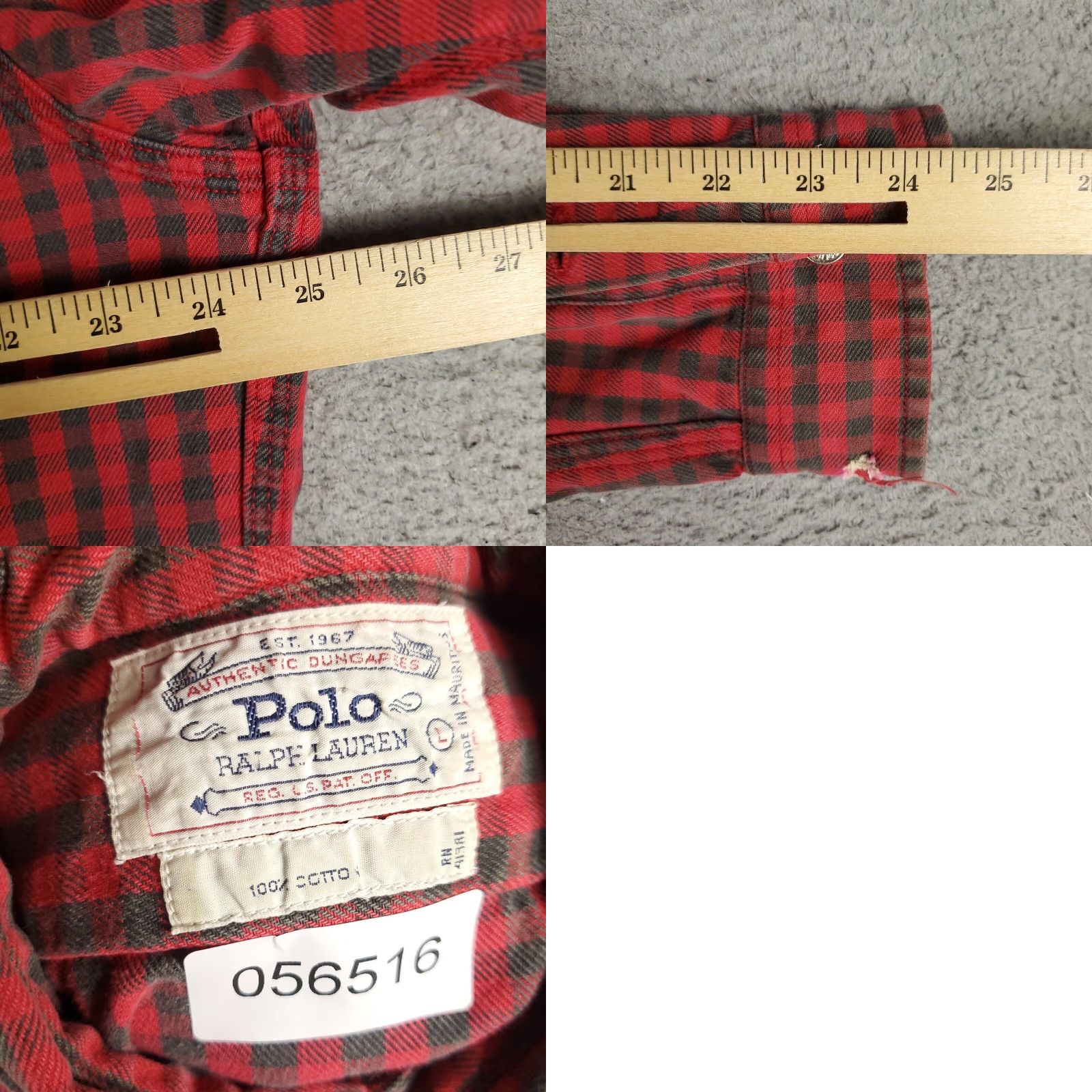 Ralph Lauren Ralph Lauren Shirt Mens Large Red Plaid Flannel Button-Down Long Sleeve Cotton Size US L / EU 52-54 / 3 - 8 Thumbnail