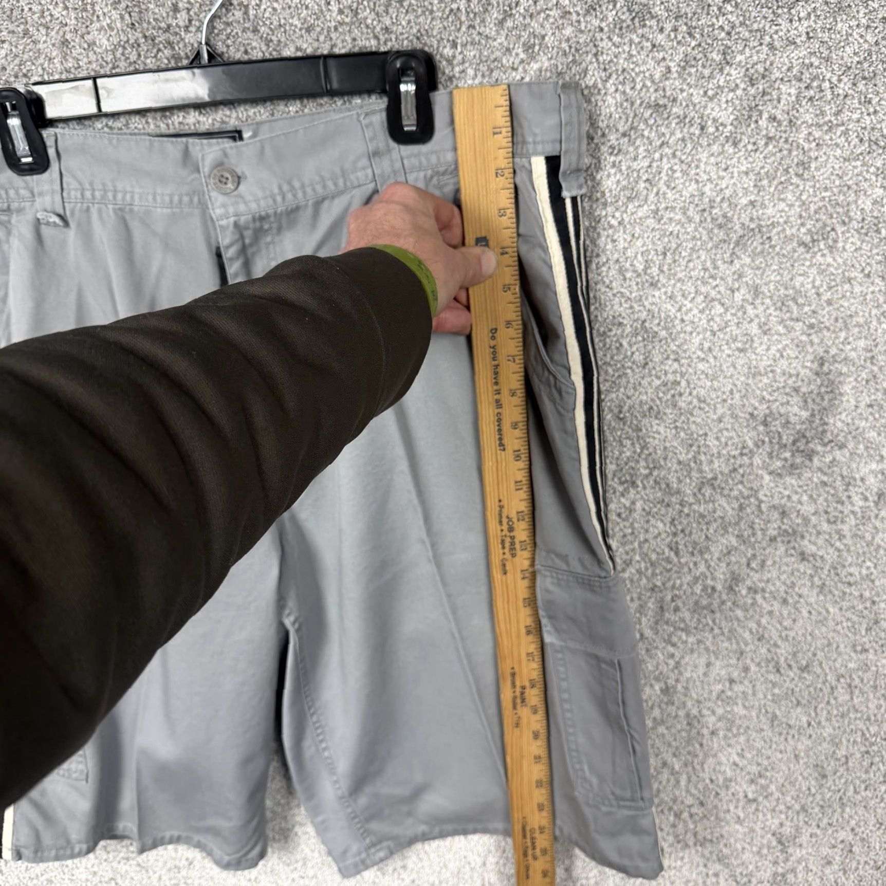 Route 66 Vintage Route 66 Cargo Shorts Mens 40x12 Gray Striped Canvas 90s Summer Casual Short Size US 40 / EU 56 - 3 Thumbnail