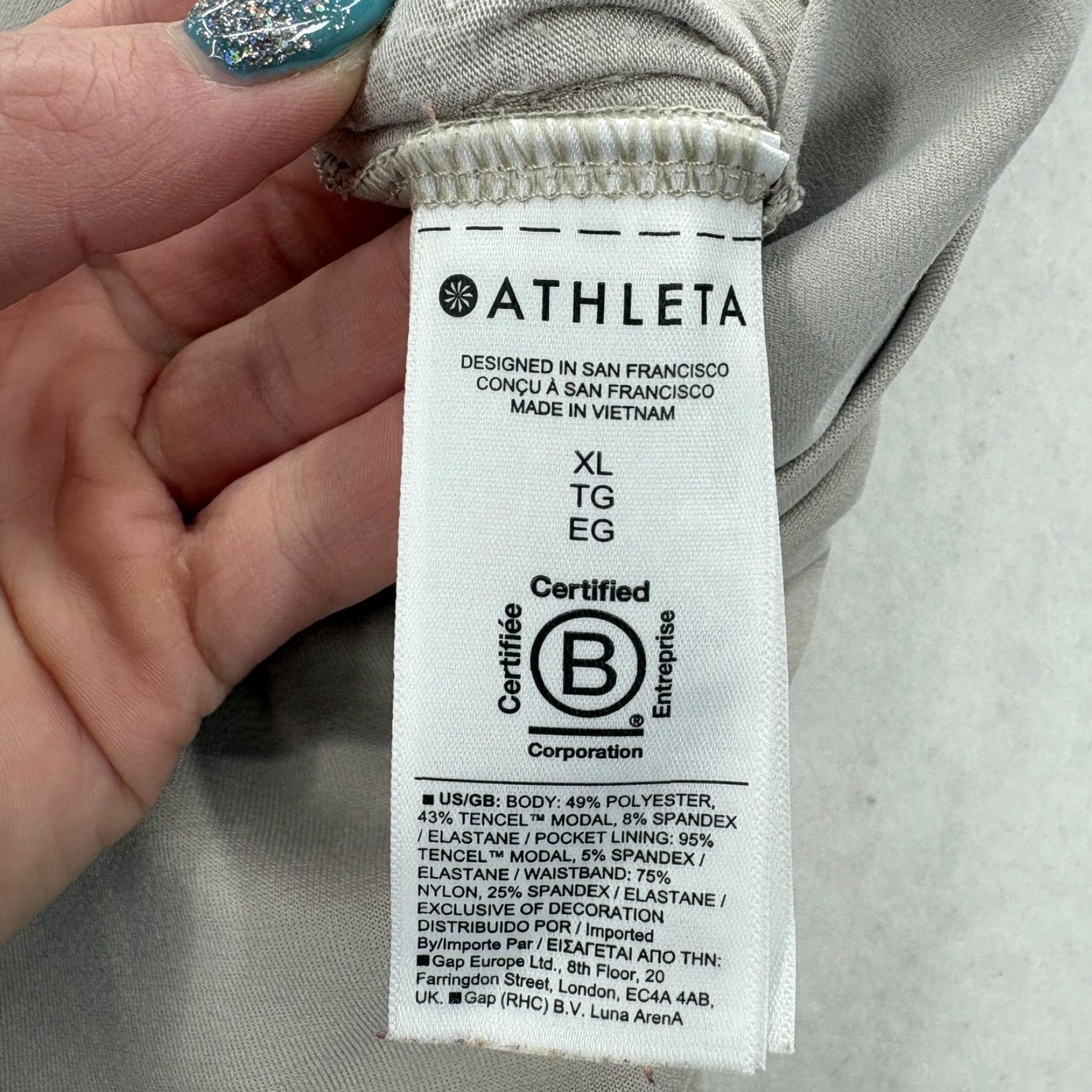Athleta Athleta Seasoft Pants Womens XL Beige Jersey Straight Leg Lounge Cozy Yoga Gym Size XL / US 12-14 / IT 48-50 - 5 Thumbnail