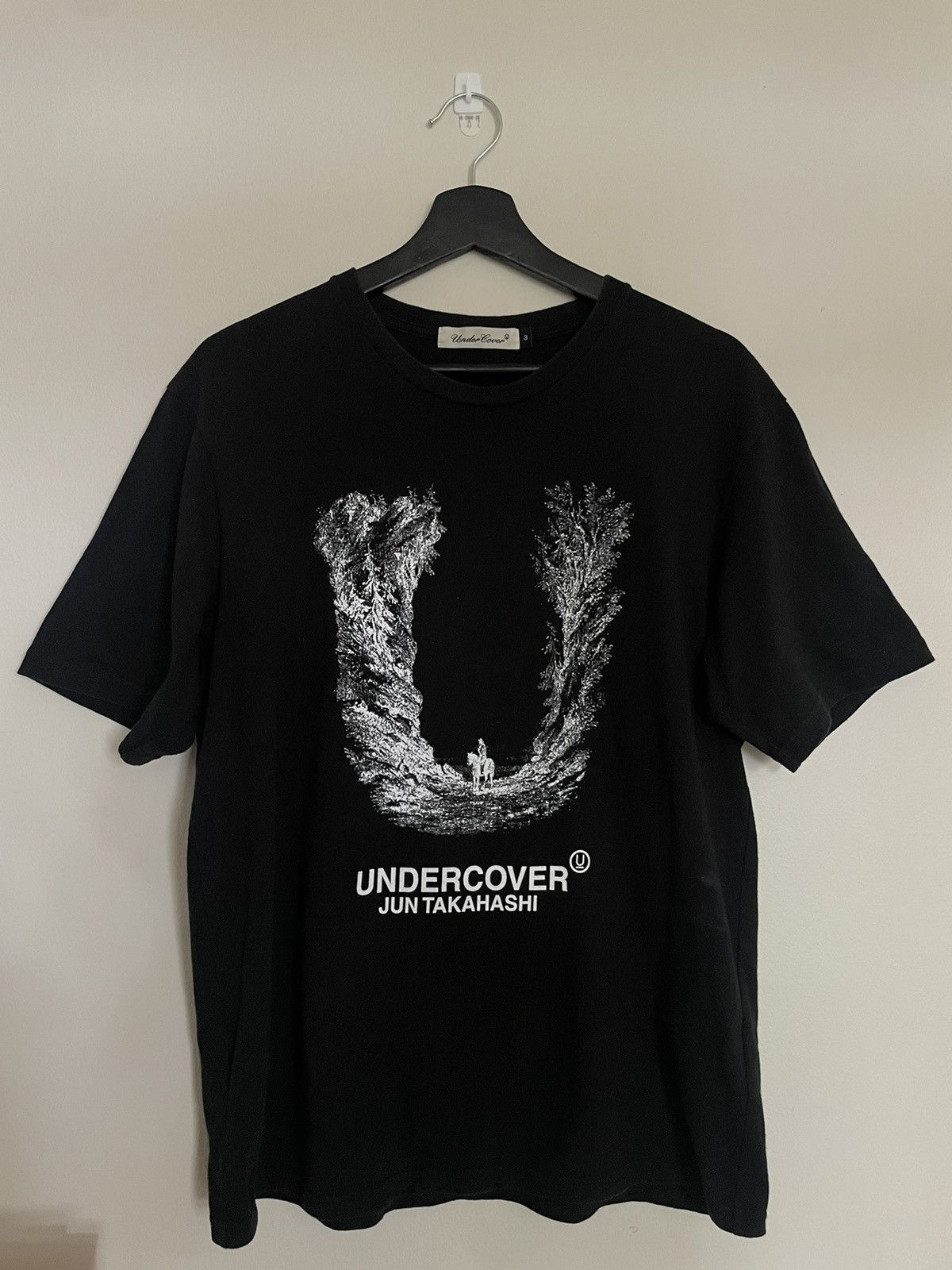 image of Jun Takahashi x Undercover Horse Logo T-Shirt in Black, Men's (Size Medium)