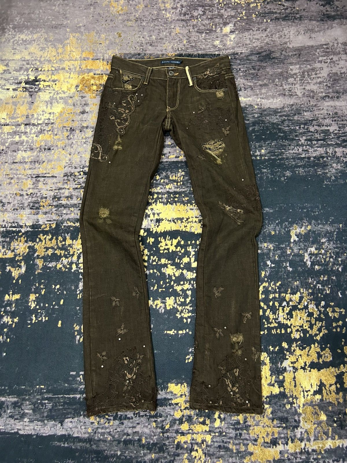 Ralph Lauren Ralph Lauren Lace Ripped Bead Jeans Size US 28 / EU 44 - 3 Thumbnail