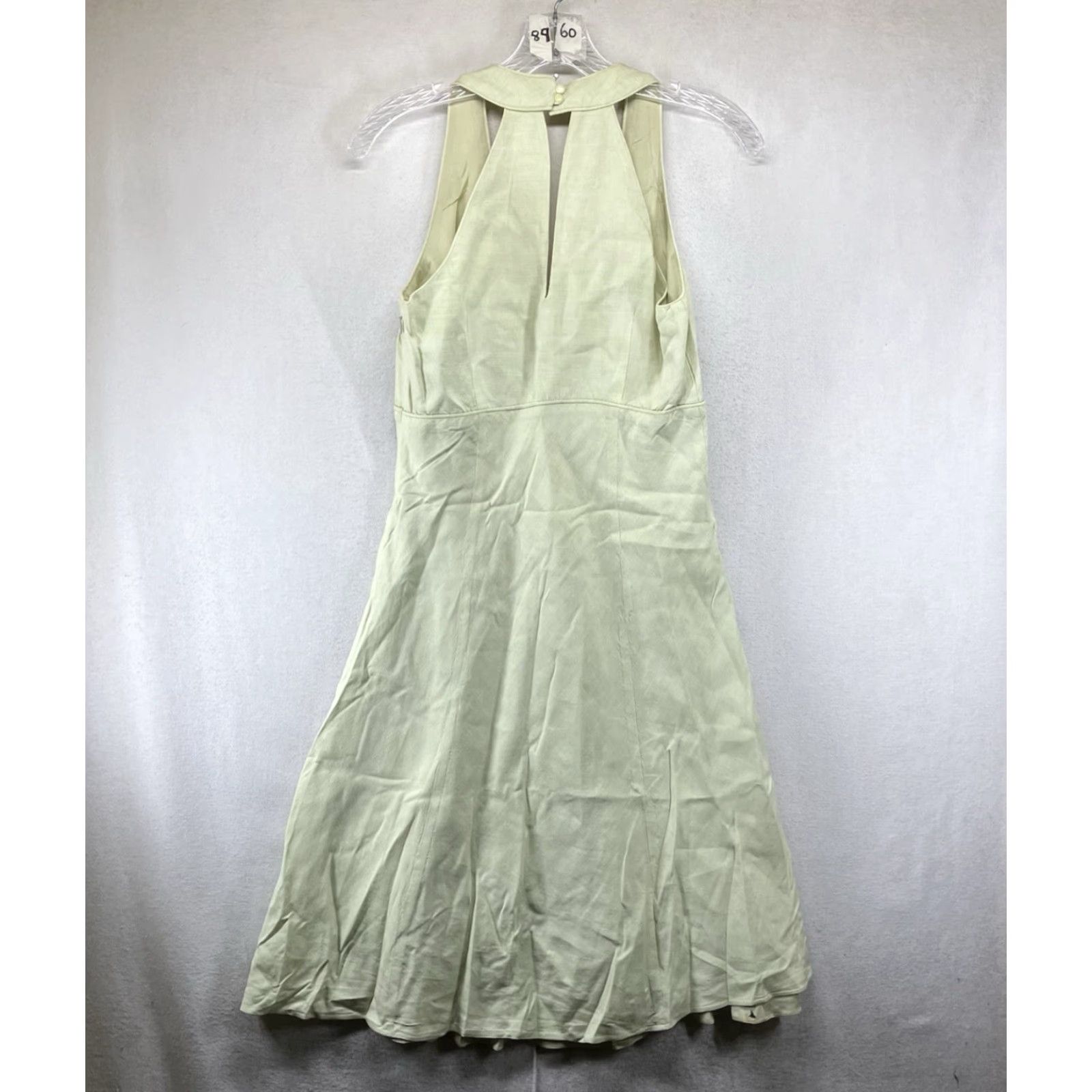 Loft VINTAGE LOFT Dress 4 Sleeveless A-Line Midi Light Pastel Green V-Neck Zip Women's Size S / US 4 / IT 40 - 2 Thumbnail