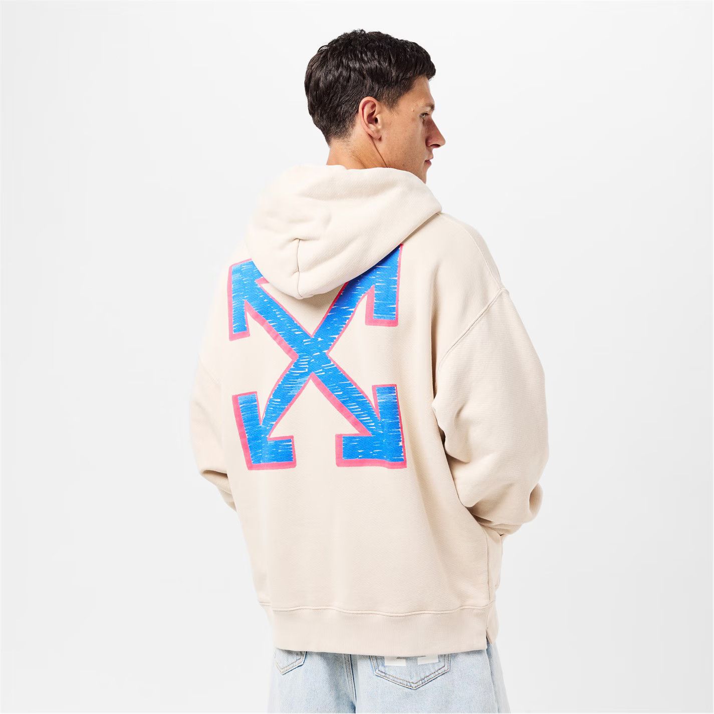 Off-White o1g2r1mq0226 Sketch Fleece Relaxed Fit Hoodie In Beige Size US XXL / EU 58 / 5 - 4 Thumbnail