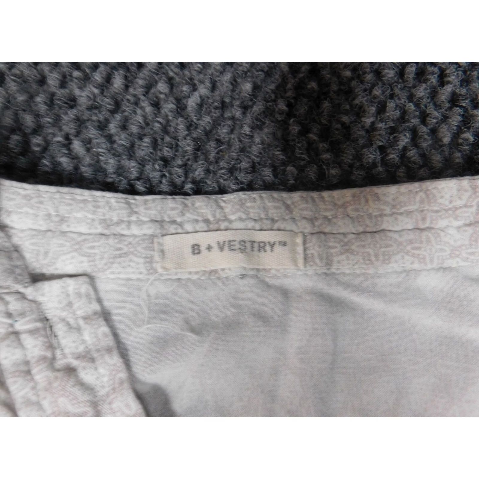 Vintage B Vestry Blouse Shirt Ladies L Gray Floral Crew Neck Long Sleeve Cotton Casual Tunic Classic Stretch Womens Regular Size L / US 10 / IT 46 - 5 Thumbnail