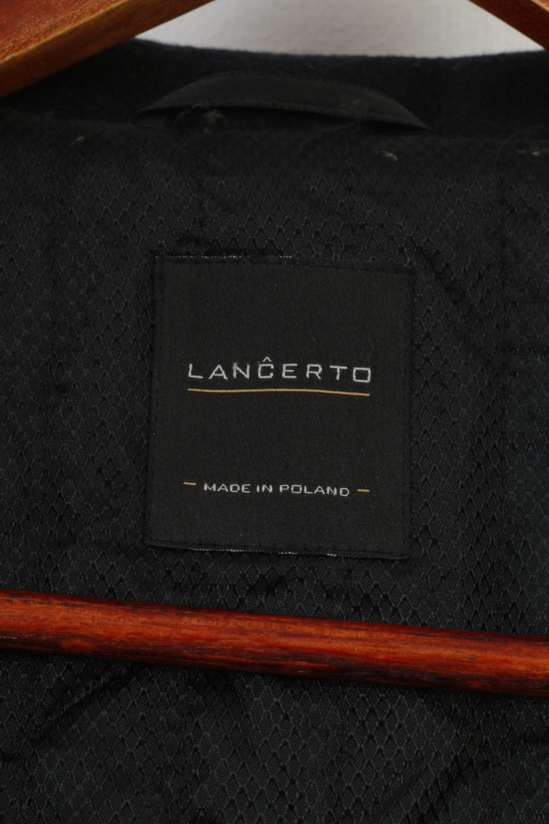 Vintage Lancerto Men 48 58 Blazer Wool Black Breasted 1567 Size 48R - 4 Thumbnail