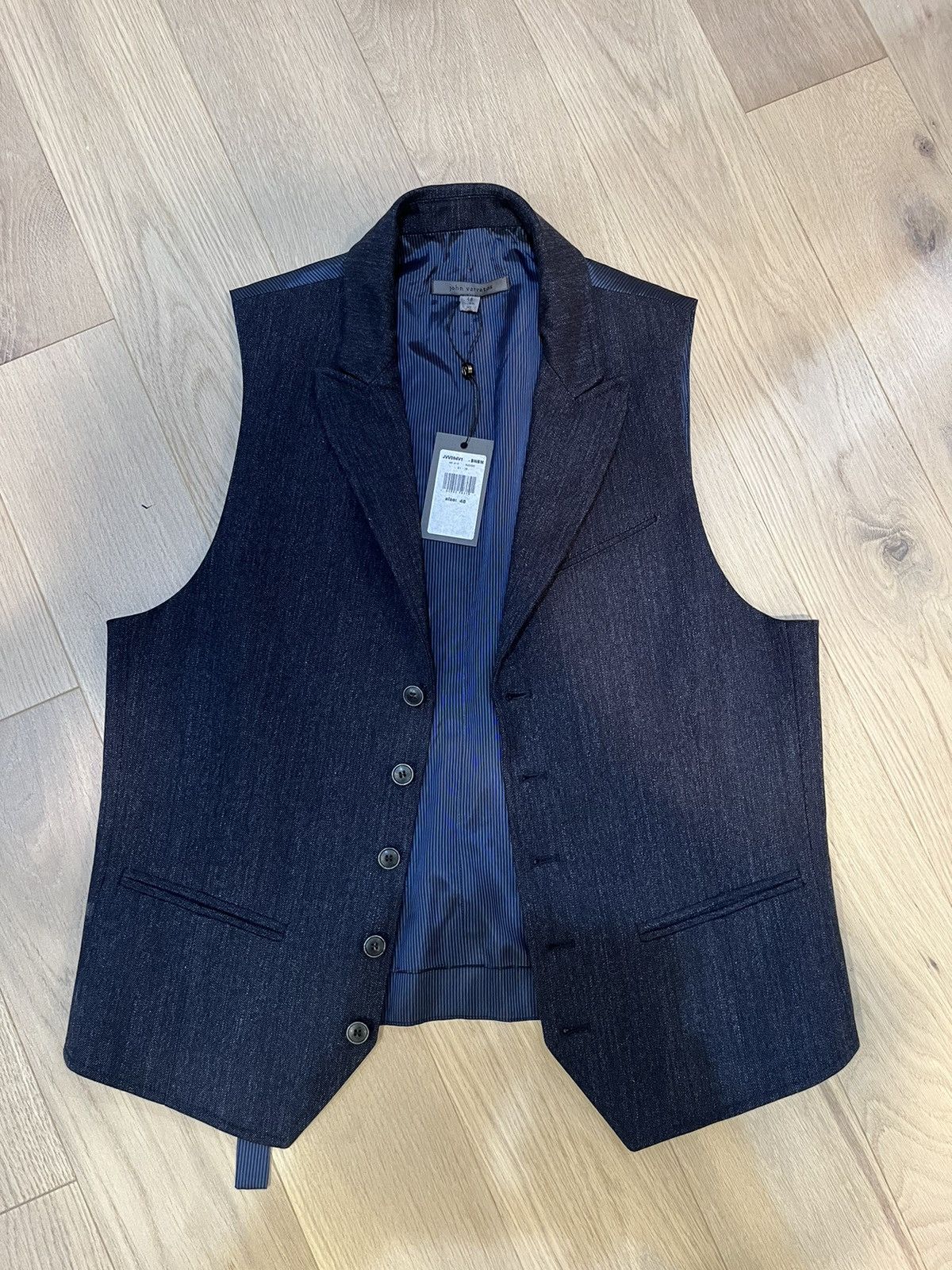 John Varvatos Denim peak lapel vest. 48 Size US M / EU 48-50 / 2 - 6 Thumbnail