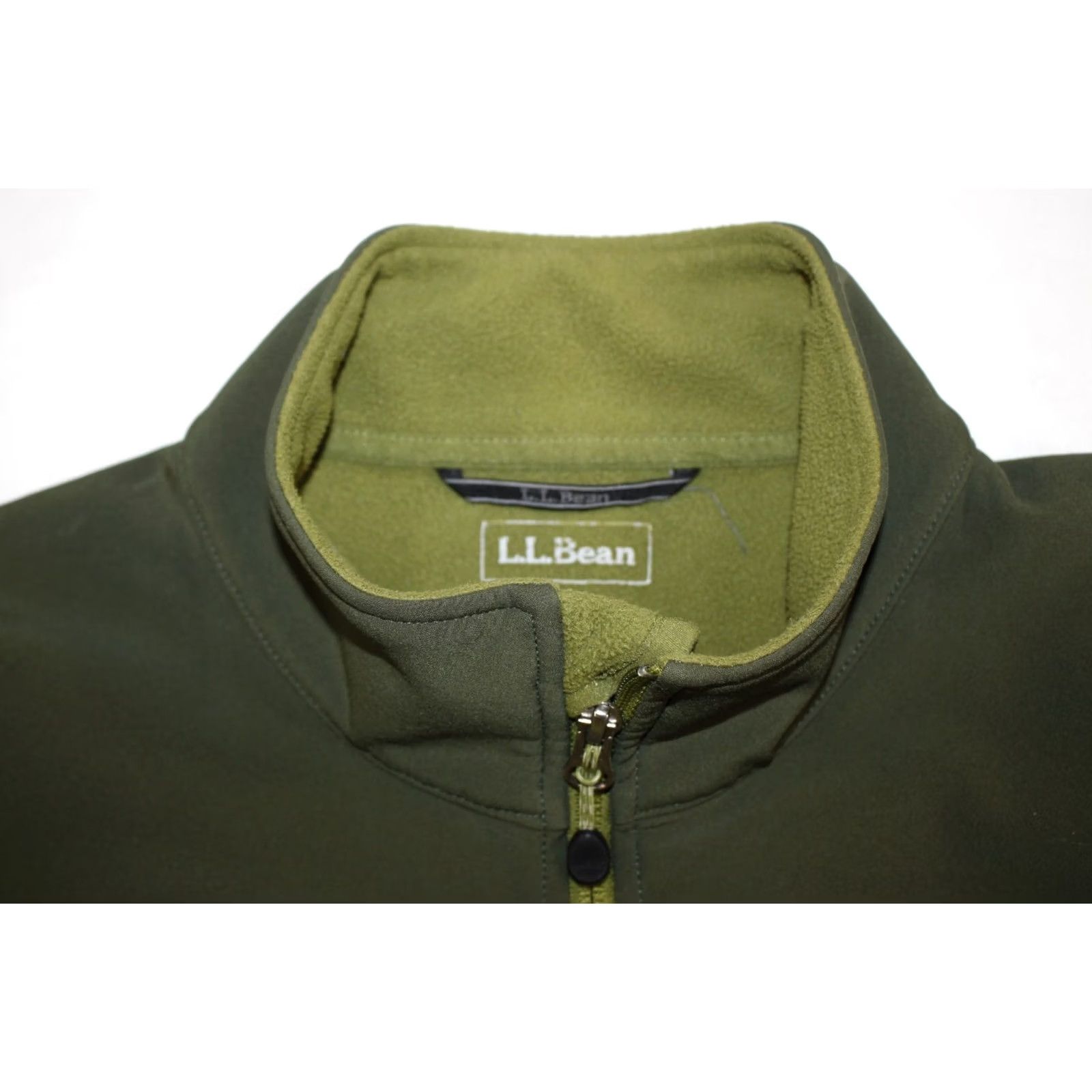 Vintage L.L. Bean Pathfinder Softshell Jacket Men's S Green Two Tone Fleece Lined Hiking Zip Front Size US S / EU 44-46 / 1 - 4 Thumbnail