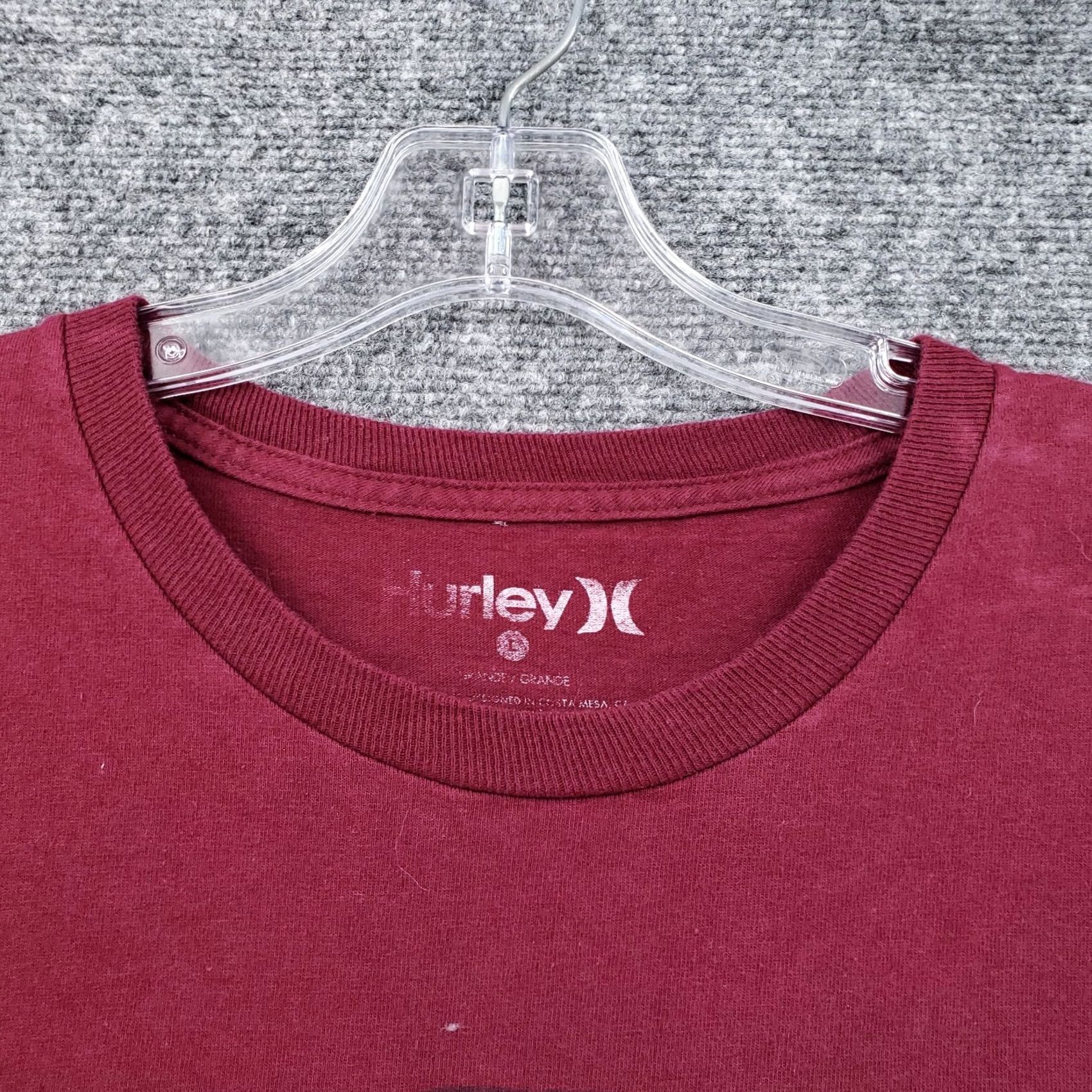 Hurley Hurley T-Shirt Mens L Red Logo Print Crew Neck Short Sleeves Cotton Tee Size US L / EU 52-54 / 3 - 7 Thumbnail