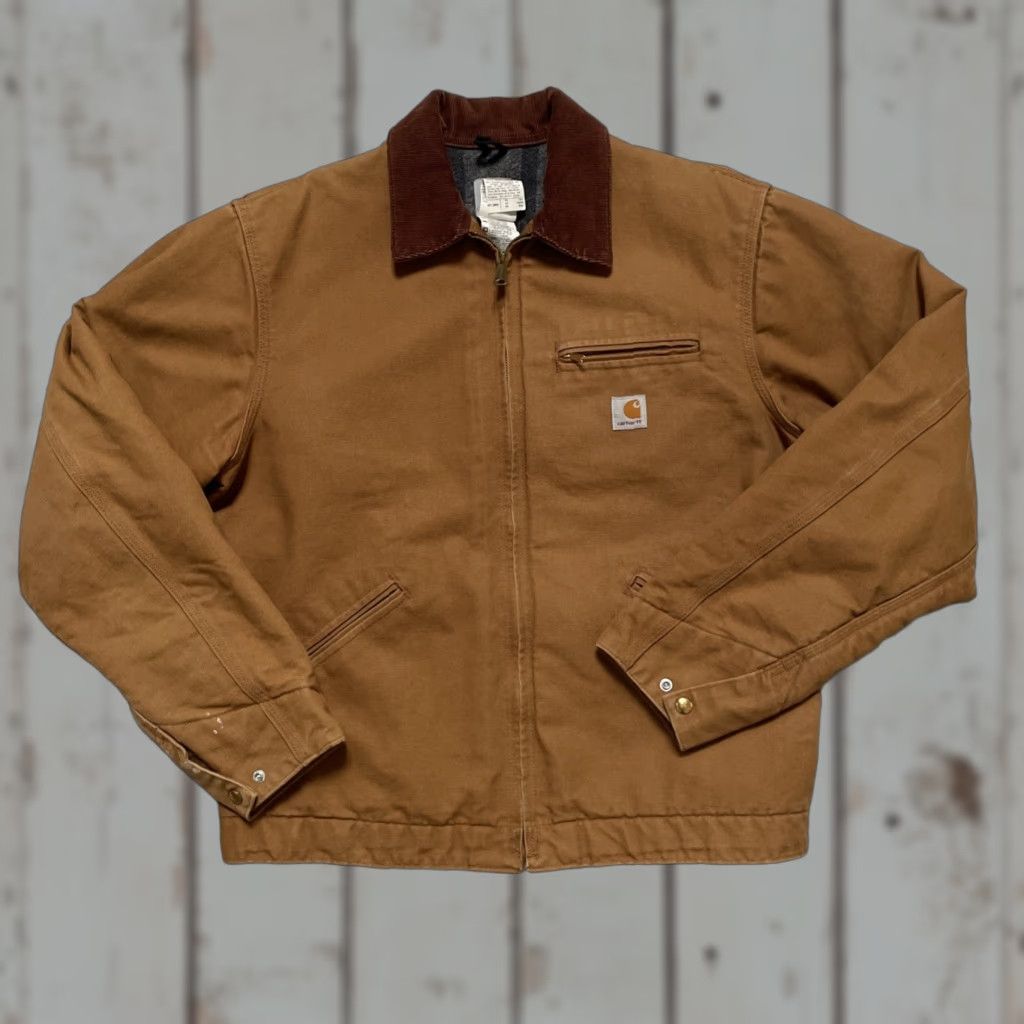 Carhartt VINTAGE Carhartt J01 BRN J97 Style Lined Detroit Canvas Work Jacket Unisex Adults 44 Tall Brown 90s Heritage Workwear J97 US Made Size US S / EU 44-46 / 1 - 1 Thumbnail