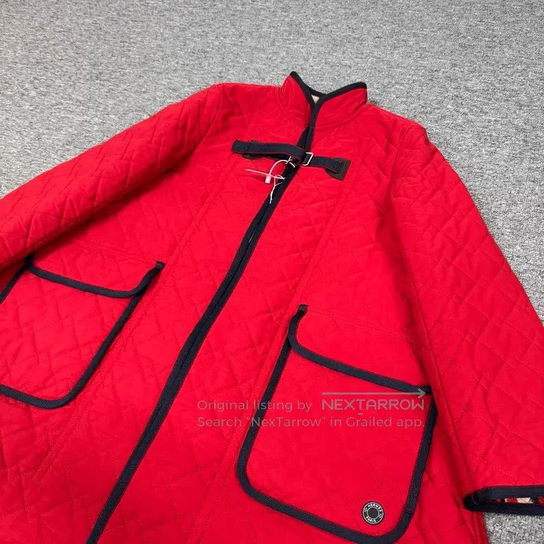 Hermes Hermes Red diamond-stitched quilted asymmetrical hem mid-l Size XXS / US 00 / IT 34 - 3 Thumbnail
