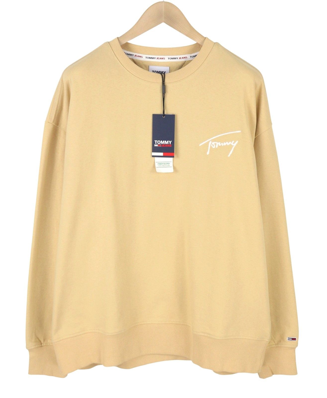 Tommy Hilfiger 2XL Beige Crew Neck Logo Pullover Sweatshirt 87392 Size US XXL / EU 58 / 5 - 3 Thumbnail