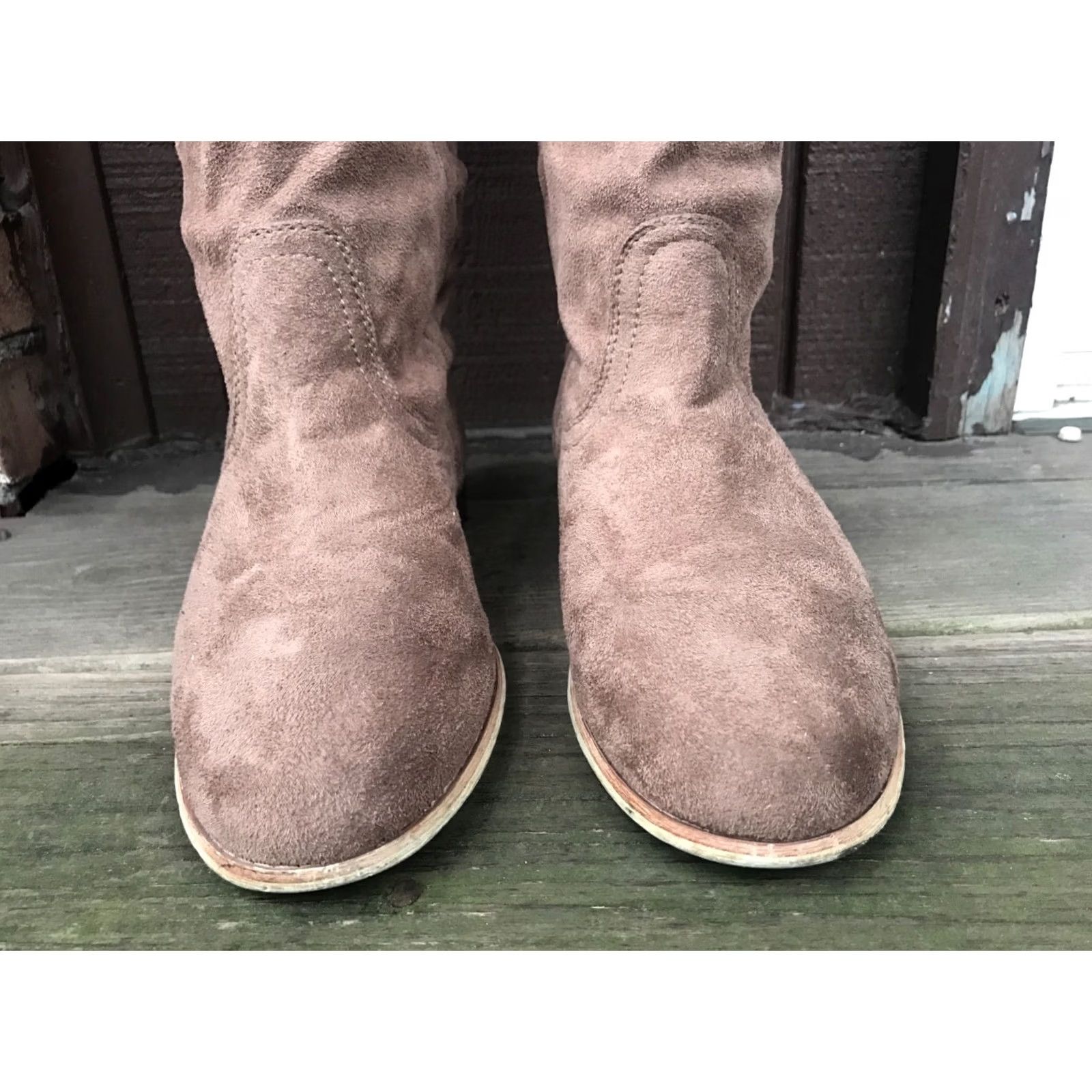 Vintage VINTAGE Charles Albert New-2345 Womens 9 Tan Microfiber KneeHigh Boots-432 Casual PullOn Desert Tan Womens Boots Size US 9 / IT 39 - 2 Thumbnail