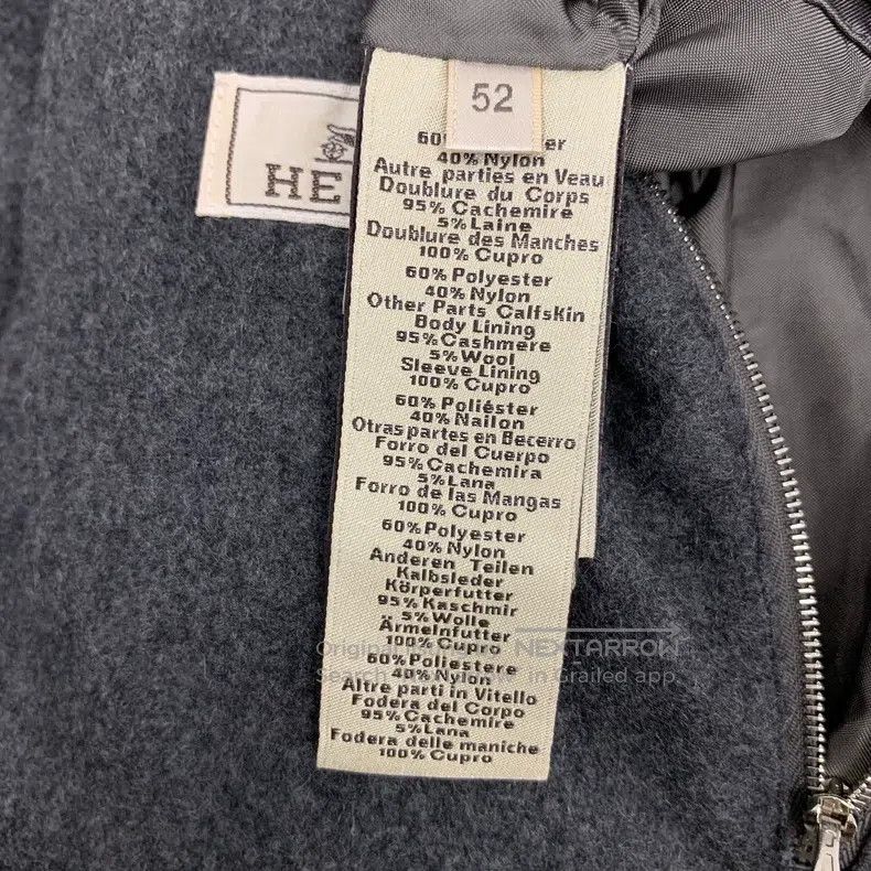 Hermes Hermes Grey Patch Collar Zipper Long Sleeve Down Jacket Size US L / EU 52-54 / 3 - 6 Thumbnail