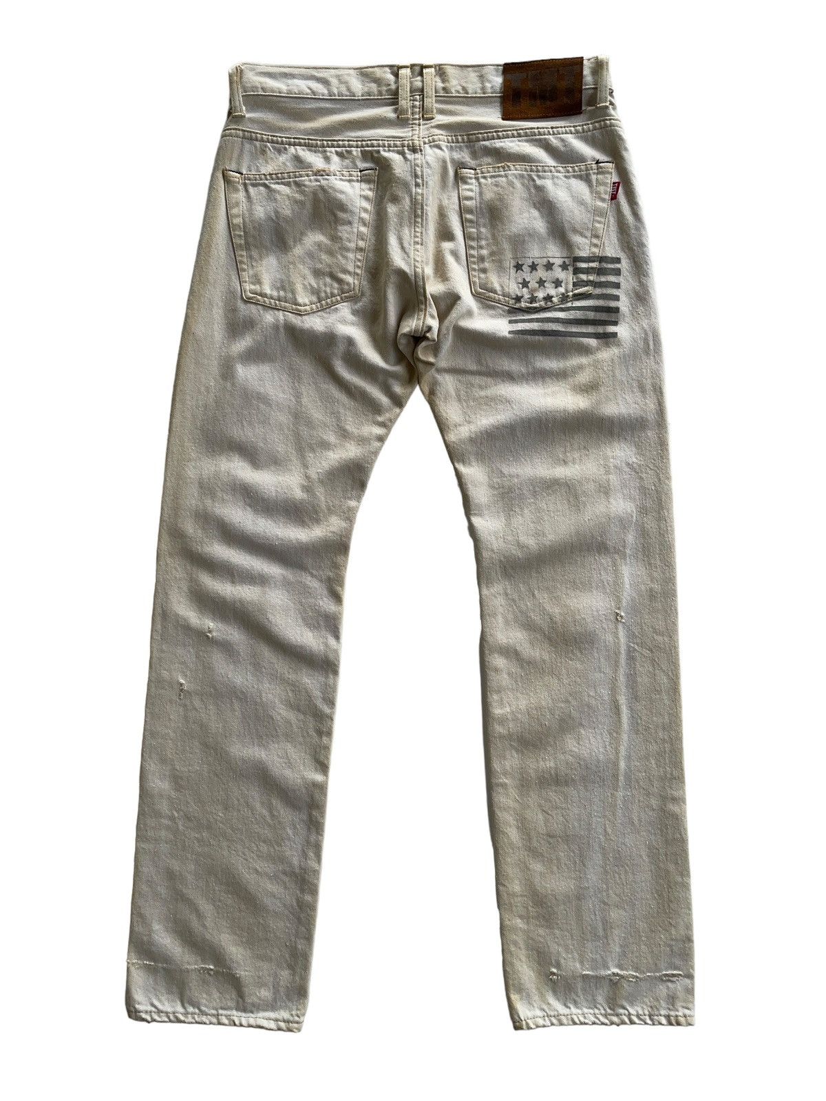 TMT TMT Japan Distressed Dirty Patchwork Pattern Denim Size US 34 / EU 50 - 2 Thumbnail