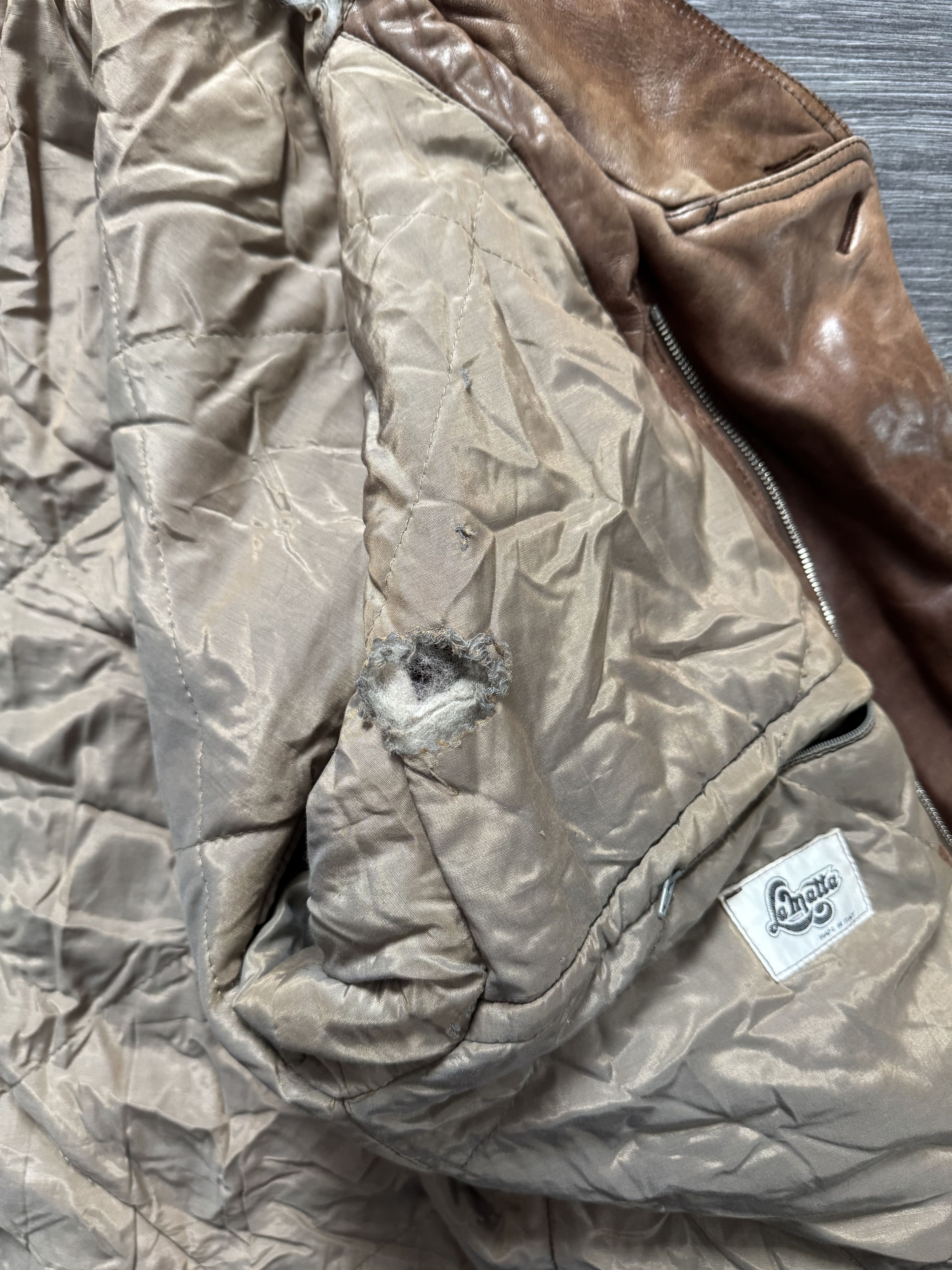 Vintage Vintage 80s La Matta Brown Leather Jacket – Italian Retro Size US L / EU 52-54 / 3 - 12 Thumbnail