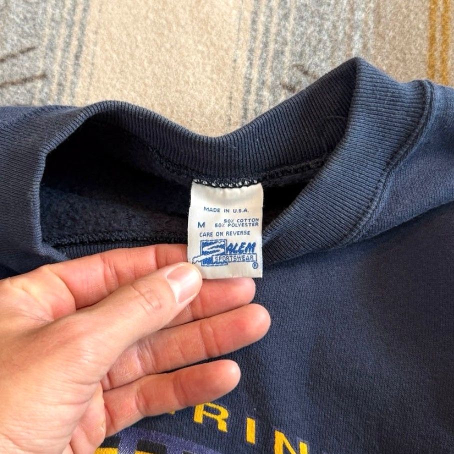 Vintage VINTAGE University Of Michigan Wolverines Crewneck Sweatshirt Men M Blue 90s College Sports Pullover Sweatshirt Size US M / EU 48-50 / 2 - 2 Thumbnail