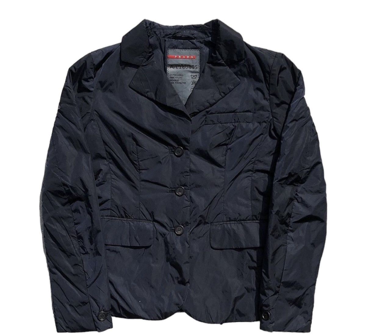 Prada × Vintage 1990s Prada Nylon Padded Button Blazer Jacket 