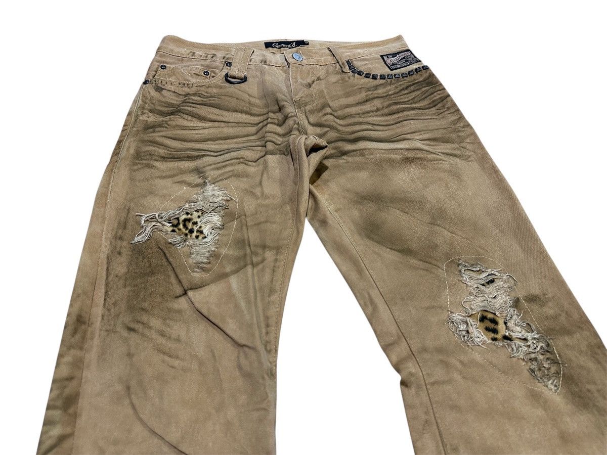 If Six Was Nine 🔥Y2K Archived Cavaria Leopard Patchwork Flared Pants LGB Size US 30 / EU 46 - 2 Thumbnail