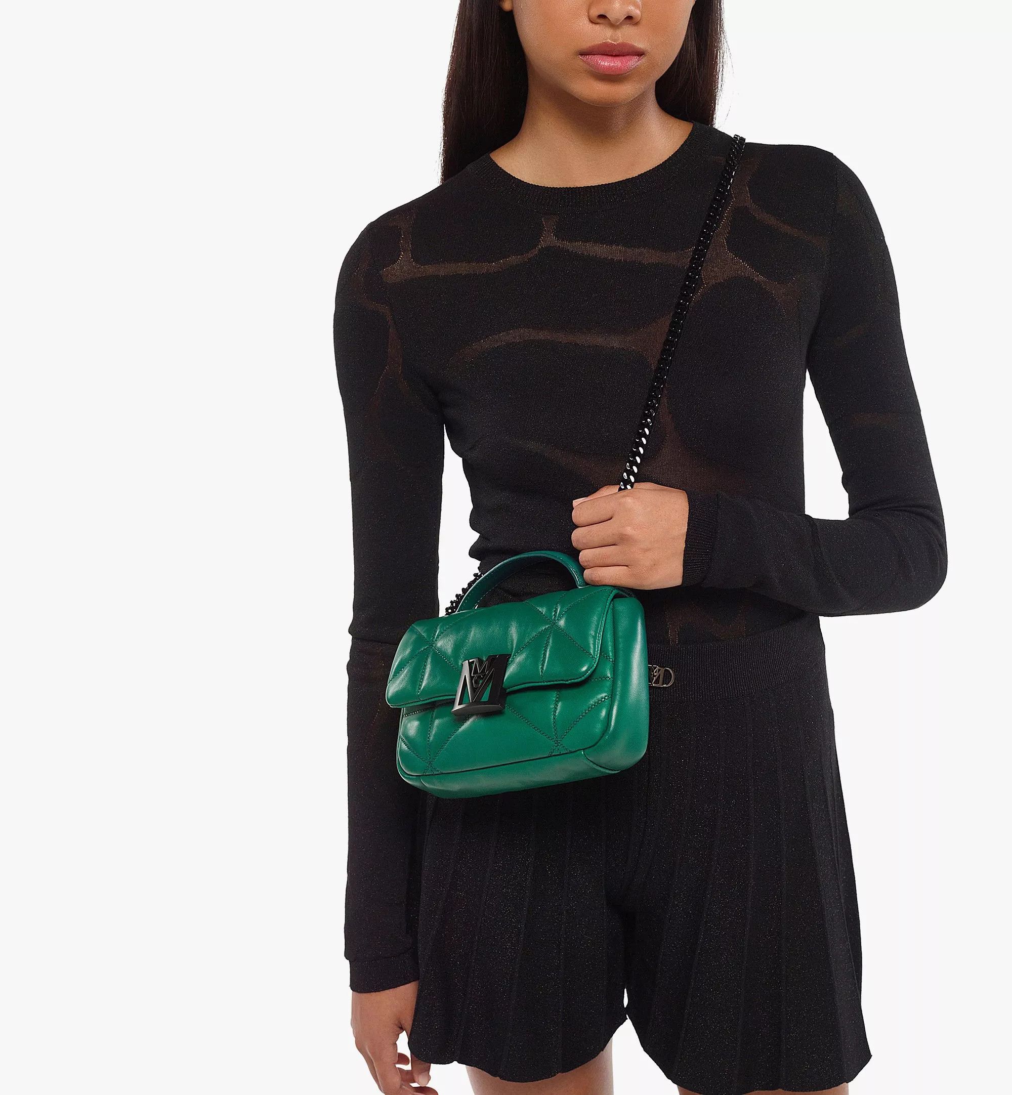 MCM o1mt1gz0426 Size: OS / Travia Mini Satchel Bag in Green Size ONE SIZE - 5 Thumbnail