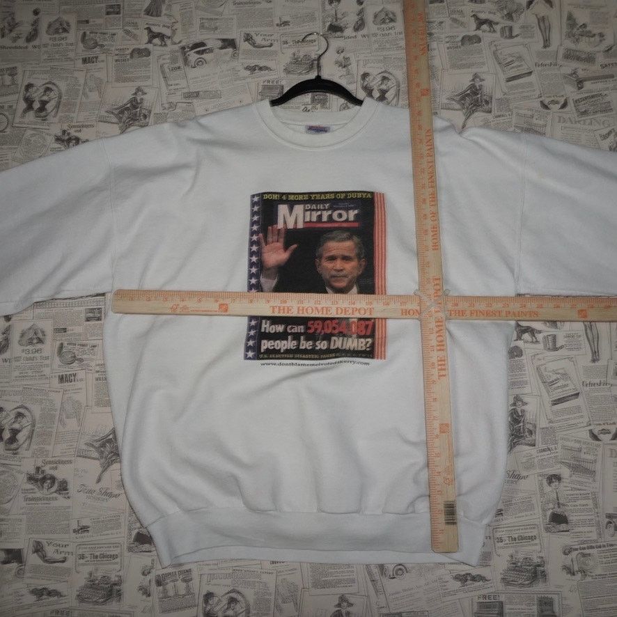 Vintage XL -Vintage Y2K George Bush 00s president politic sweatshirt Size US XL / EU 56 / 4 - 4 Thumbnail