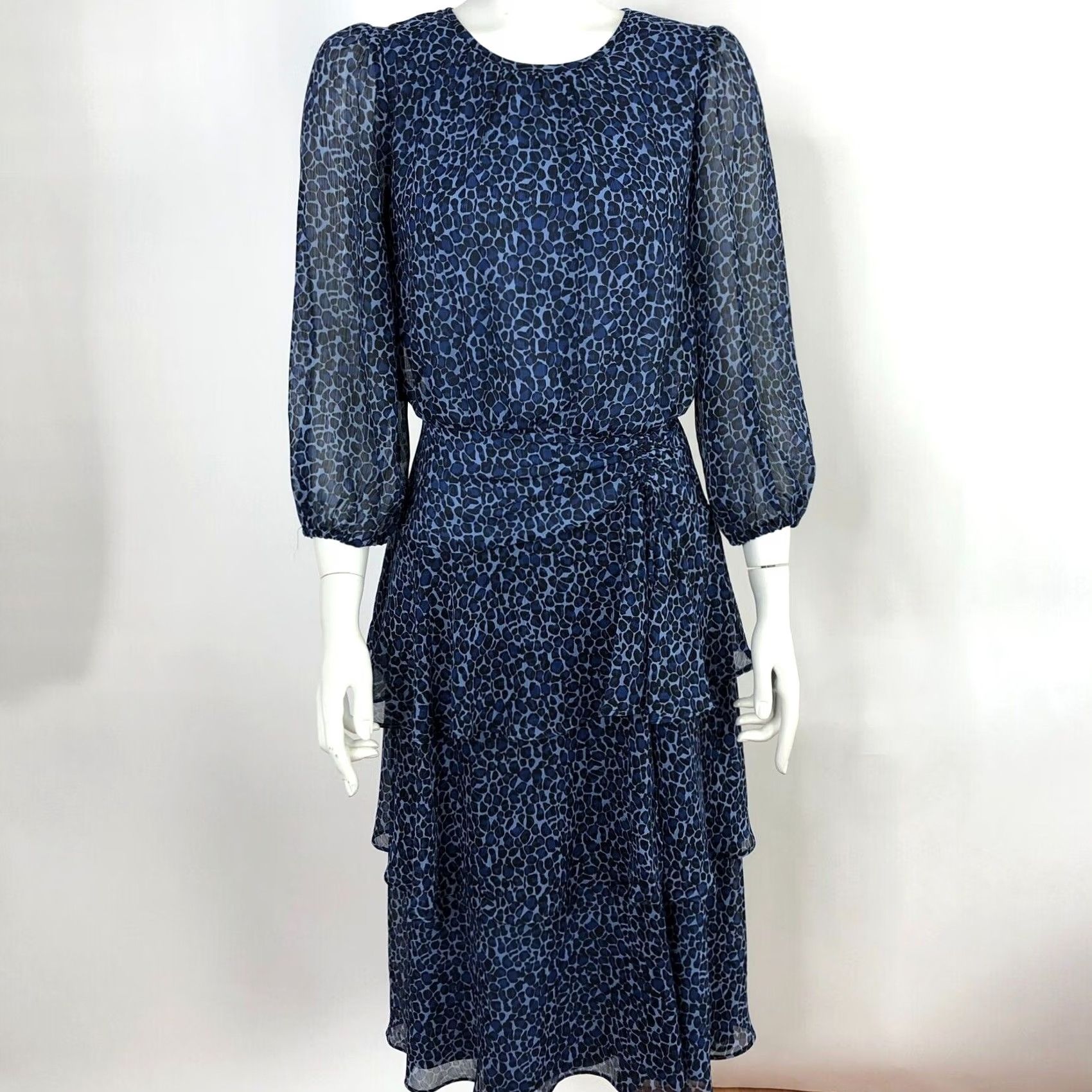 Karl Lagerfeld Karl Lagerfeld MINT Size 2 Women's Tiered Layered Ruffle Full Length Dress Blue Size XS / US 0-2 / IT 36-38 - 4 Thumbnail