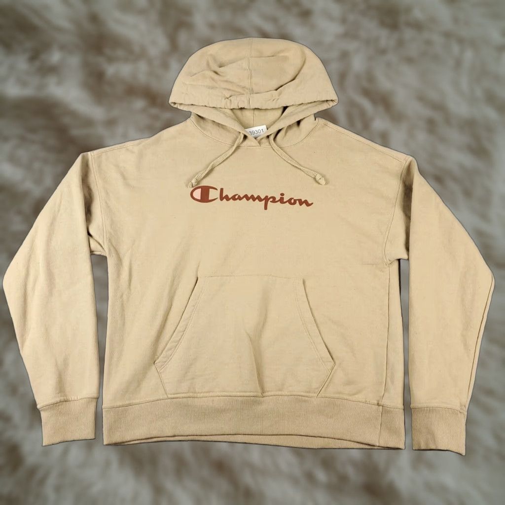 Champion Champion Beige Pullover Hoodie Sweatshirt Womens Medium Cotton Blend Size M / US 6-8 / IT 42-44 - 1 Thumbnail