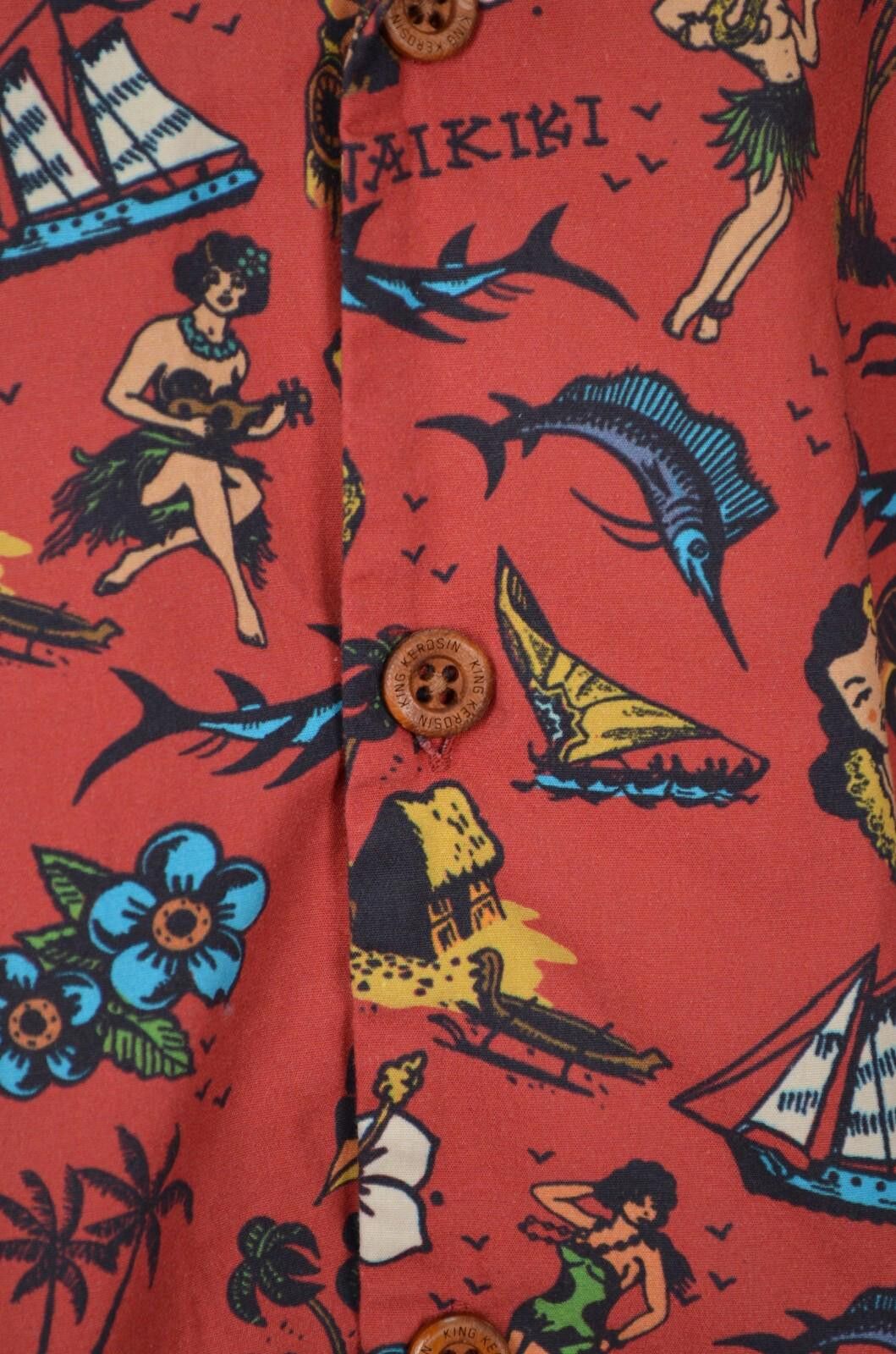 Designer King Kerosin Tattoo Hawaii Island Palms Beach Shirt Size S Size US S / EU 44-46 / 1 - 4 Thumbnail