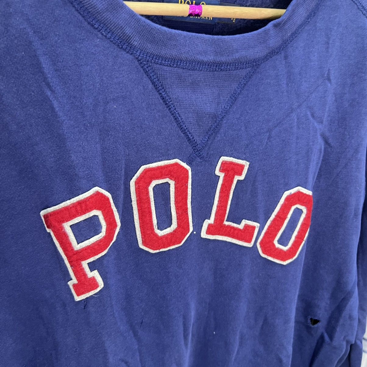 Polo Ralph Lauren Crewneck Distressed oversize Polo Ralph lauren sweatshirt Size US XL / EU 56 / 4 - 4 Thumbnail