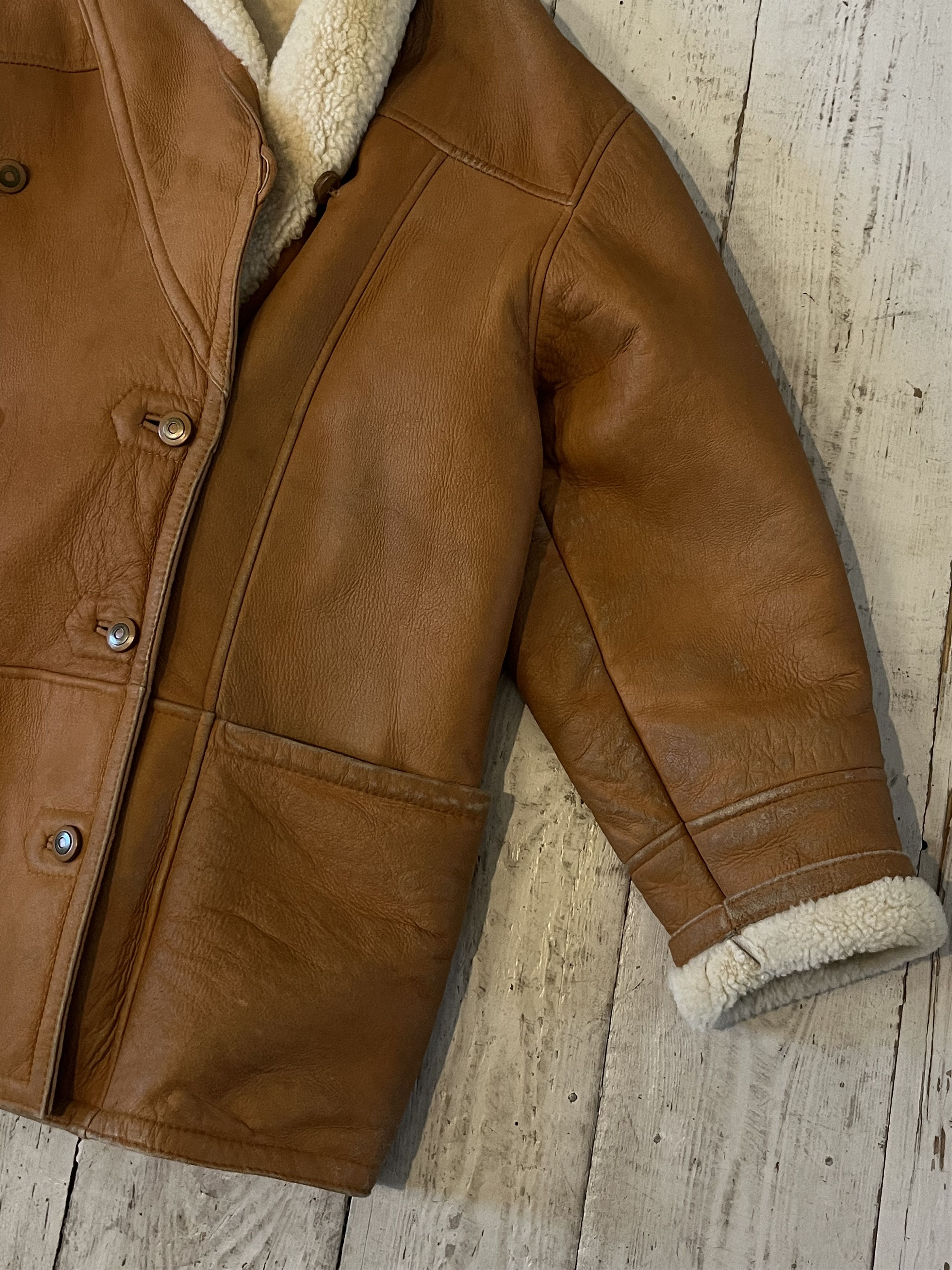 Other Vintage 80s Real Leather Wool Military Heavy Coat Size US L / EU 52-54 / 3 - 8 Thumbnail