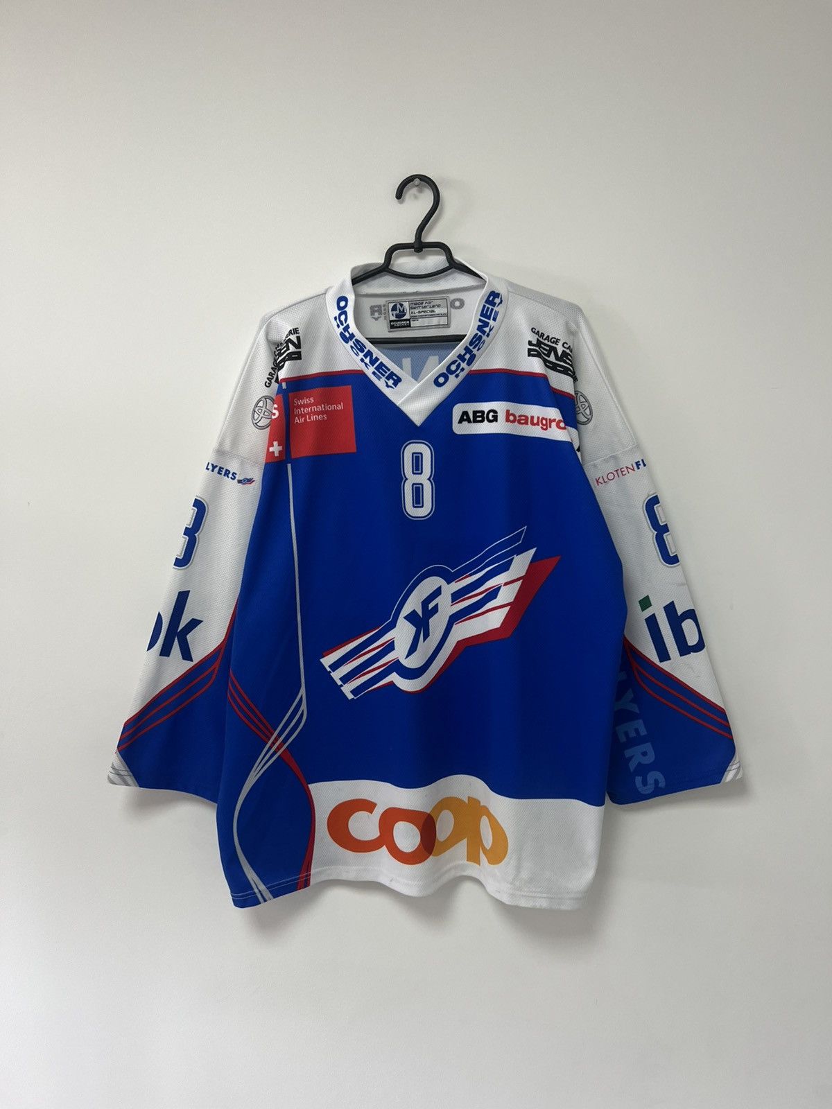 Vintage Vintage Kloten Flyers Player issue Hockey Jersey Mens sz XL Size US XL / EU 56 / 4 - 3 Thumbnail