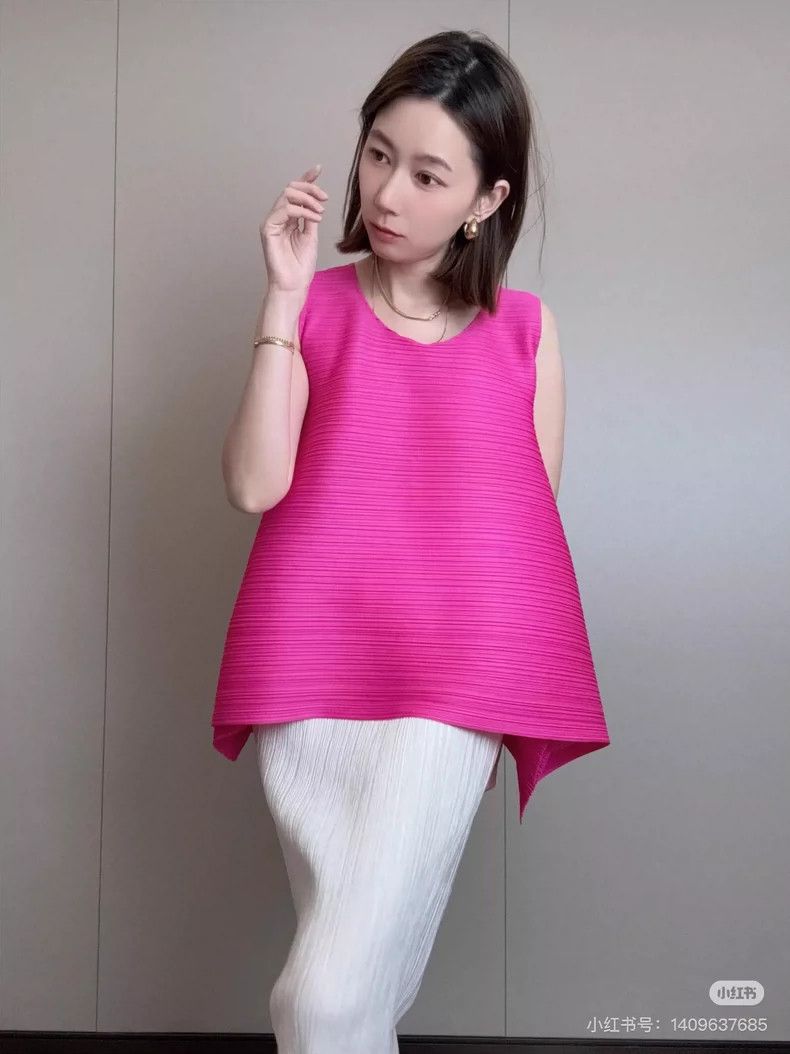 Issey Miyake Issey Miyake size:3 Pink pleated vest Size XS / US 0-2 / IT 36-38 - 8 Thumbnail