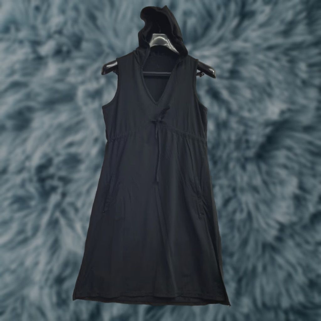 Athleta Athleta Dress Casual Women Midi Pockets Black Long Sleeve Hoodie Stretch Polyester Spandex M-L Standing Measurements See Pics Size M / US 6-8 / IT 42-44 - 1 Thumbnail