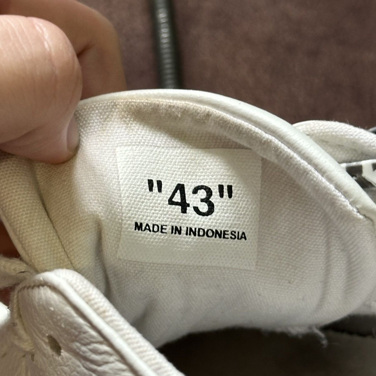 Off-White Off-White Leather Vulcanised Beige Lace Up Sneakers Size 43 Size US 10 / EU 43 - 10 Thumbnail