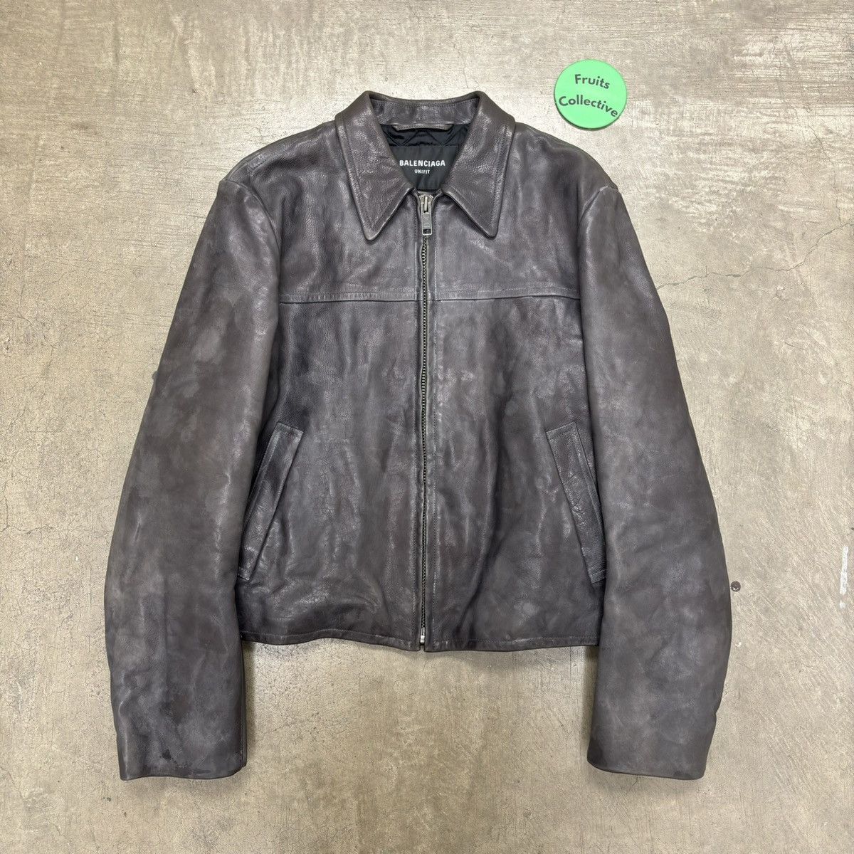 Balenciaga Balenciaga Unifit dirty calf crinkle leather jacket Size US M / EU 48-50 / 2 - 1 Thumbnail