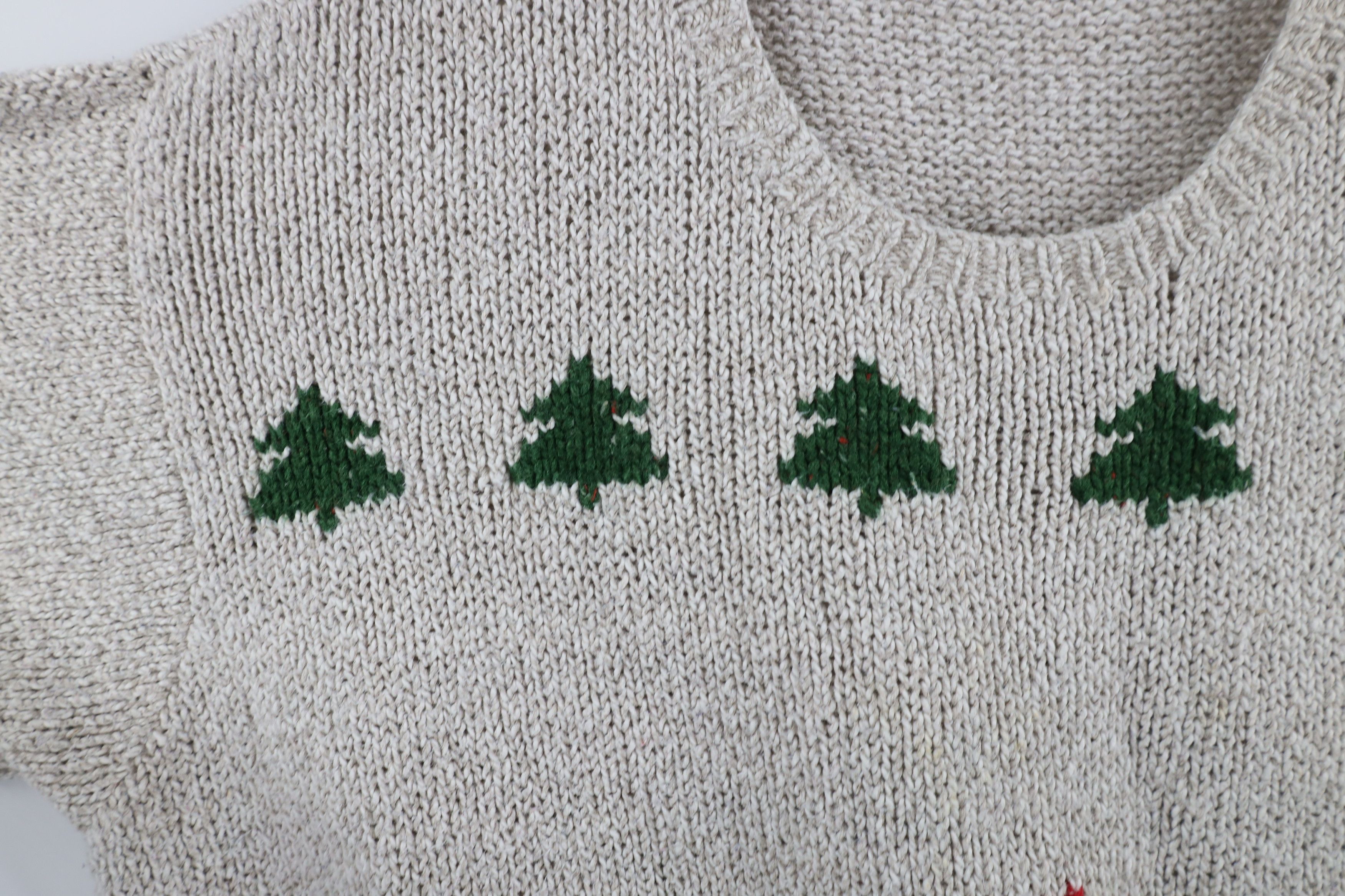 Vintage Vintage 90s Streetwear Blend Hand Knit Tree Skiing Sweater Size XXL / US 16-18 / IT 52-54 - 6 Thumbnail