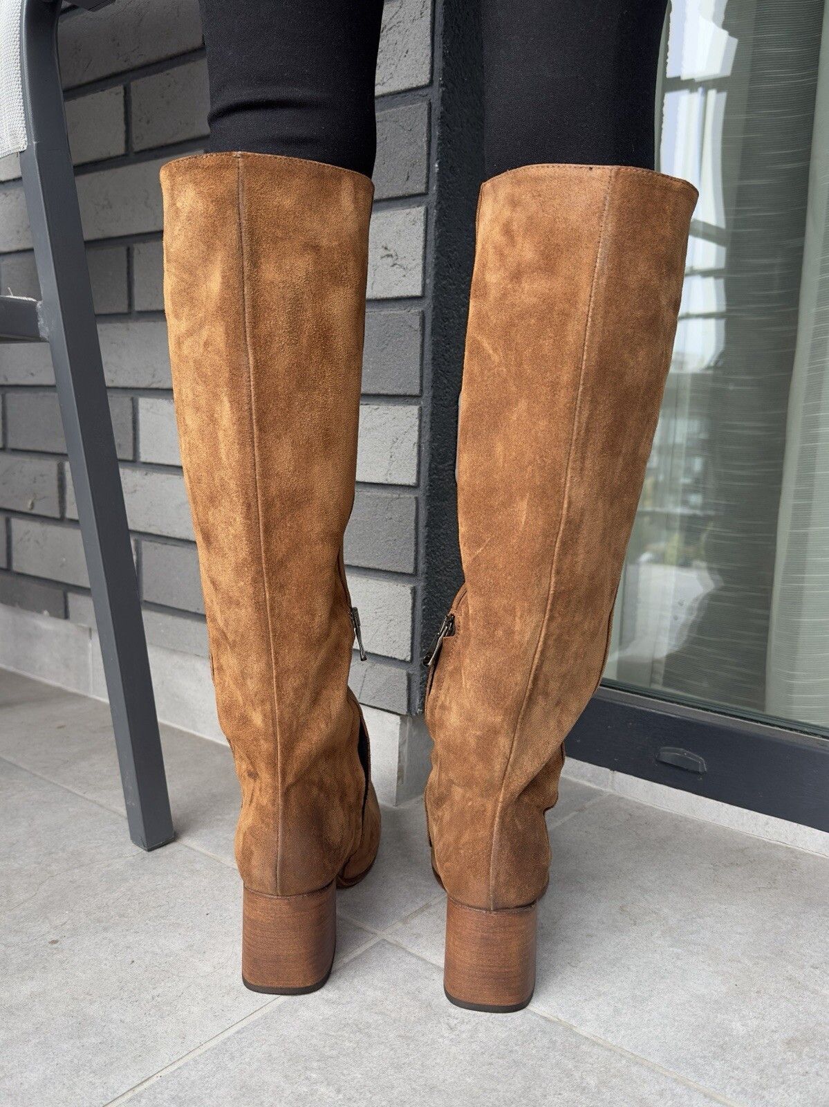 Vintage Crispiniano High Suede Leather Brown Heel Boots Size 38 Size US 5.5 / EU 38 - 9 Thumbnail