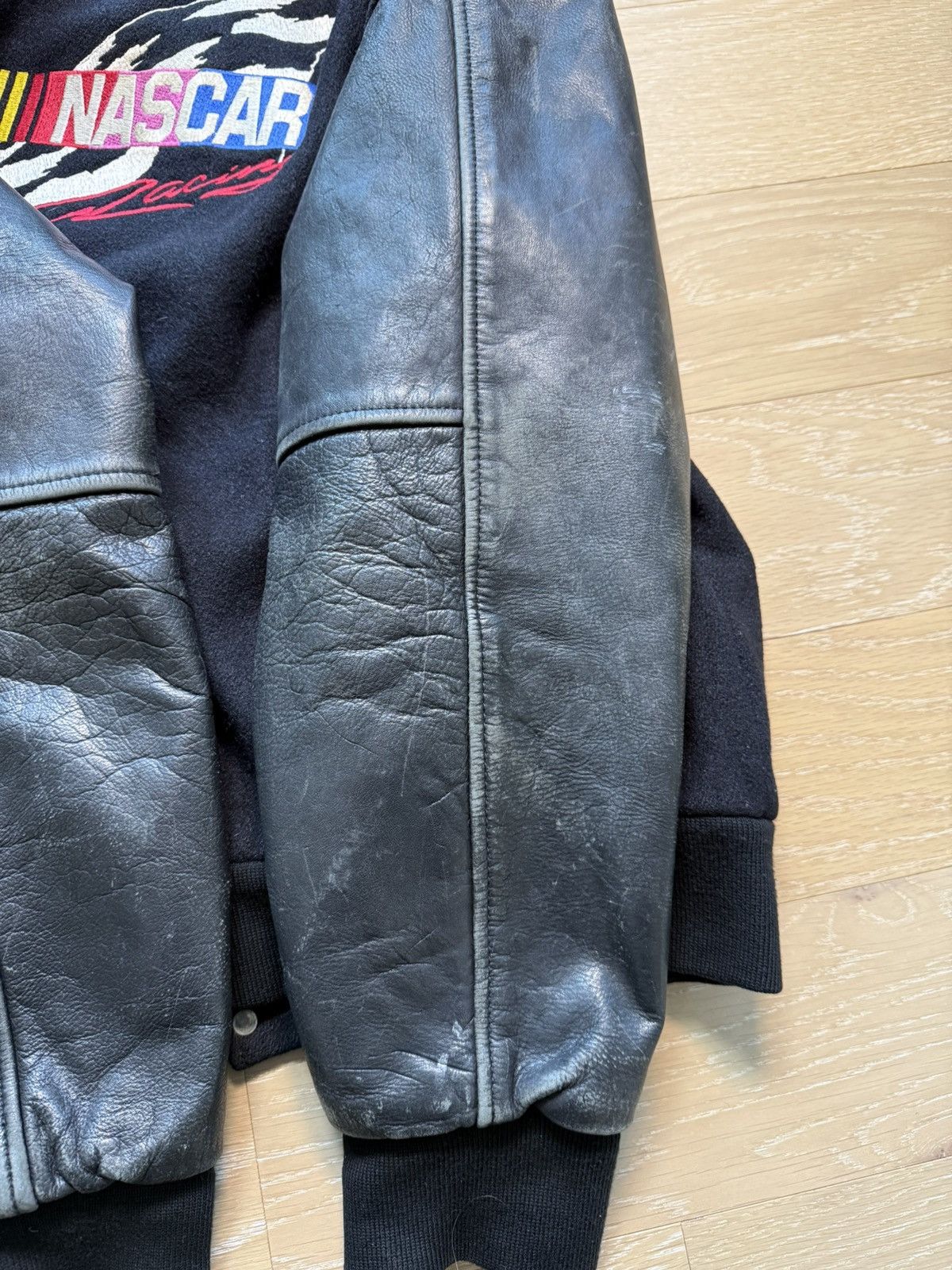 NASCAR Vintage NASCAR Racing Leather & Wool Varsity Jacket Size US L / EU 52-54 / 3 - 14 Thumbnail