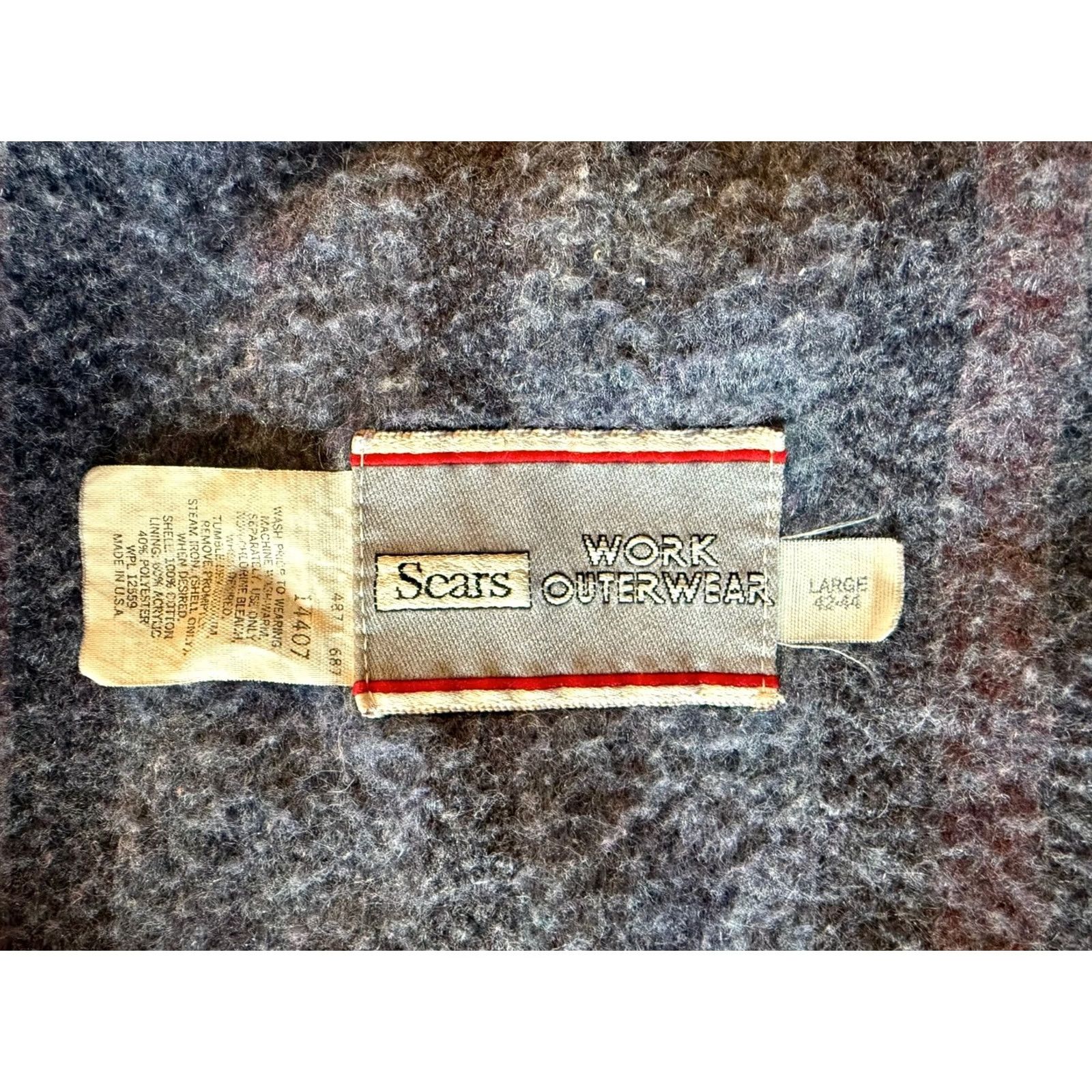 Sears VINTAGE Sears Chore Denim Jacket - Work Outerwear - Blanket Lined - Men's - Size L - Blue - 70s - Western Americana Size US L / EU 52-54 / 3 - 6 Thumbnail