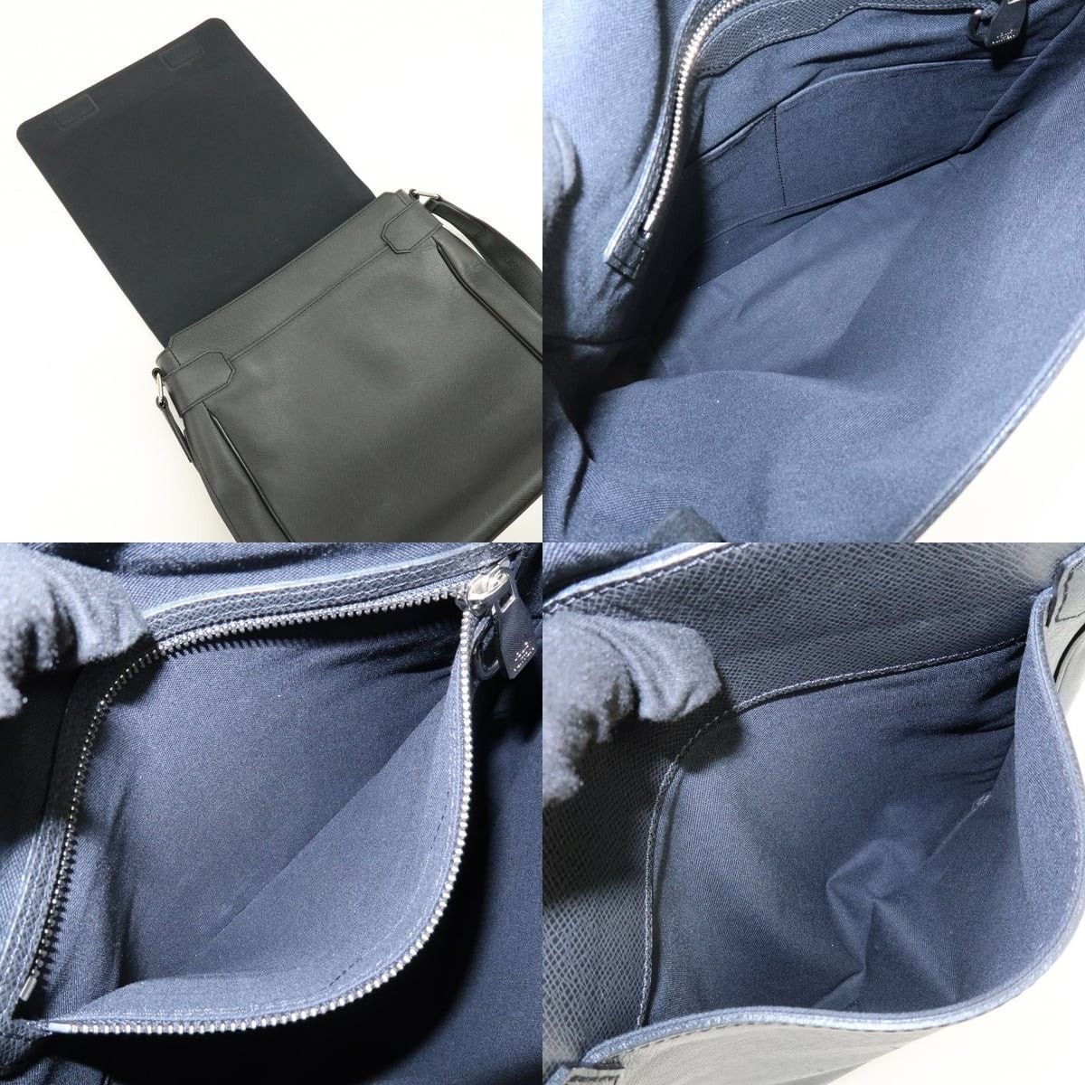 Louis Vuitton Louis Vuitton Taiga Leather Romain Messenger Bag Black Size ONE SIZE - 7 Thumbnail